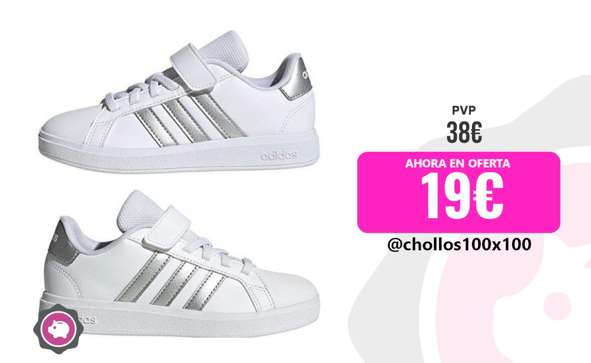 Descuento 50%: Zapatos Unisex Adidas Grand Court 2.0 para Niños en Amazon