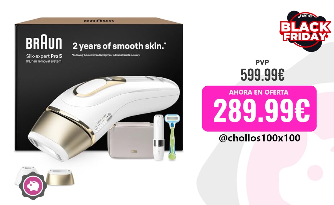 Oferta: Depiladora IPL Braun con Luz Pulsada al 50% en Amazon