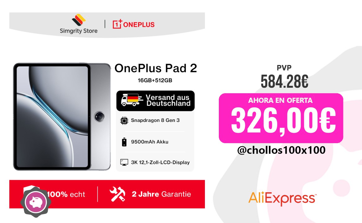 Versión Global Tablet Oneplus Pad 2 16 GB + 512 GB Chipset Snapdragon 8 Gen