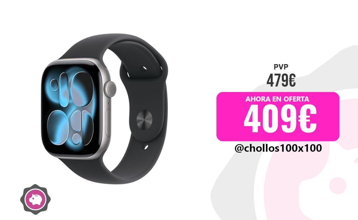 Apple Watch Series 11 GPS: Smartwatch Inalámbrica con Caja de Aluminio y Correa Deportiva