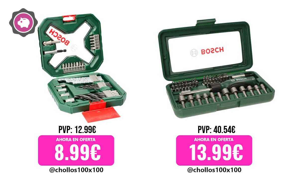 CHOLLAZOS BOSCH: Set de puntas de atornillar y brocas X-Line