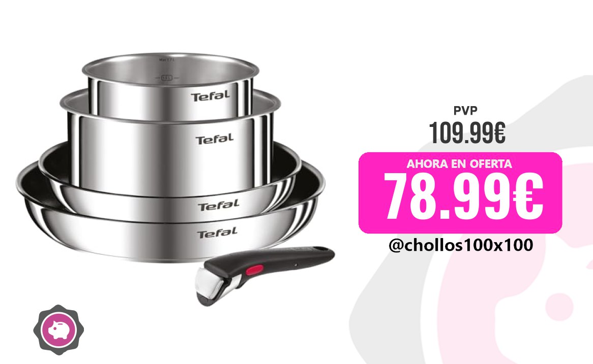 Oferta Tefal Ingenio Emotion - Juego de Sartenes y Cazos
