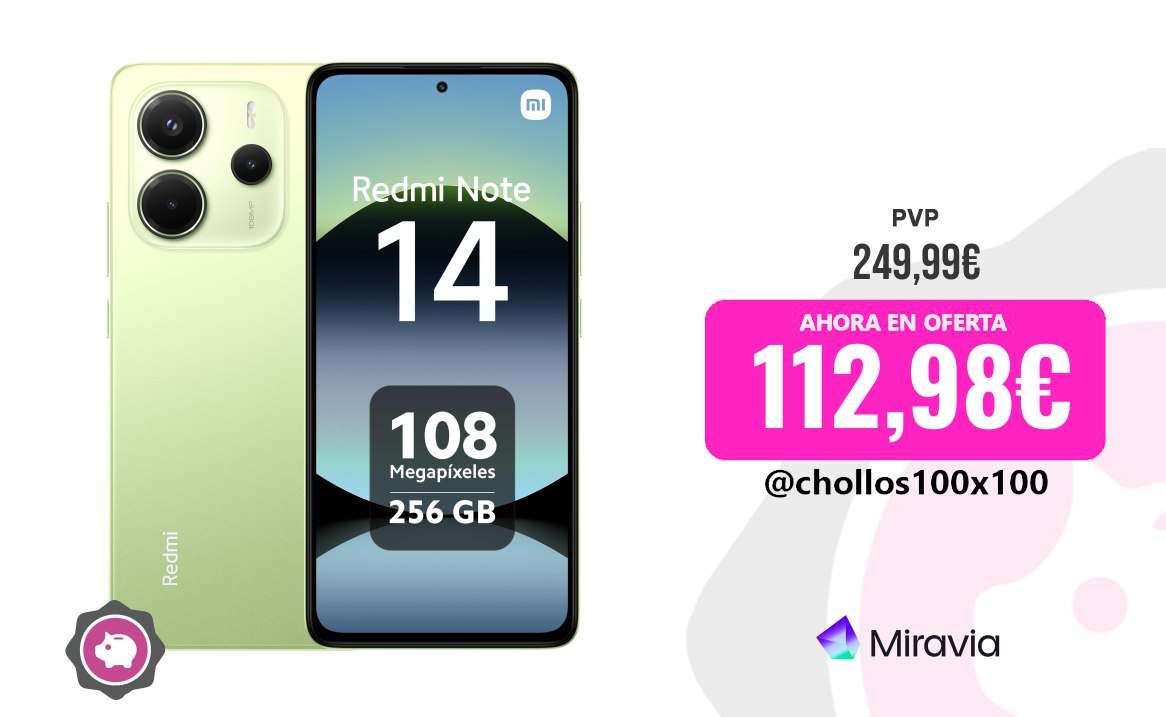CHOLLAZO XIAOMI REDMI: Xiaomi Redmi Note 14 8GB+256GB con pantalla AMOLED 6.67''