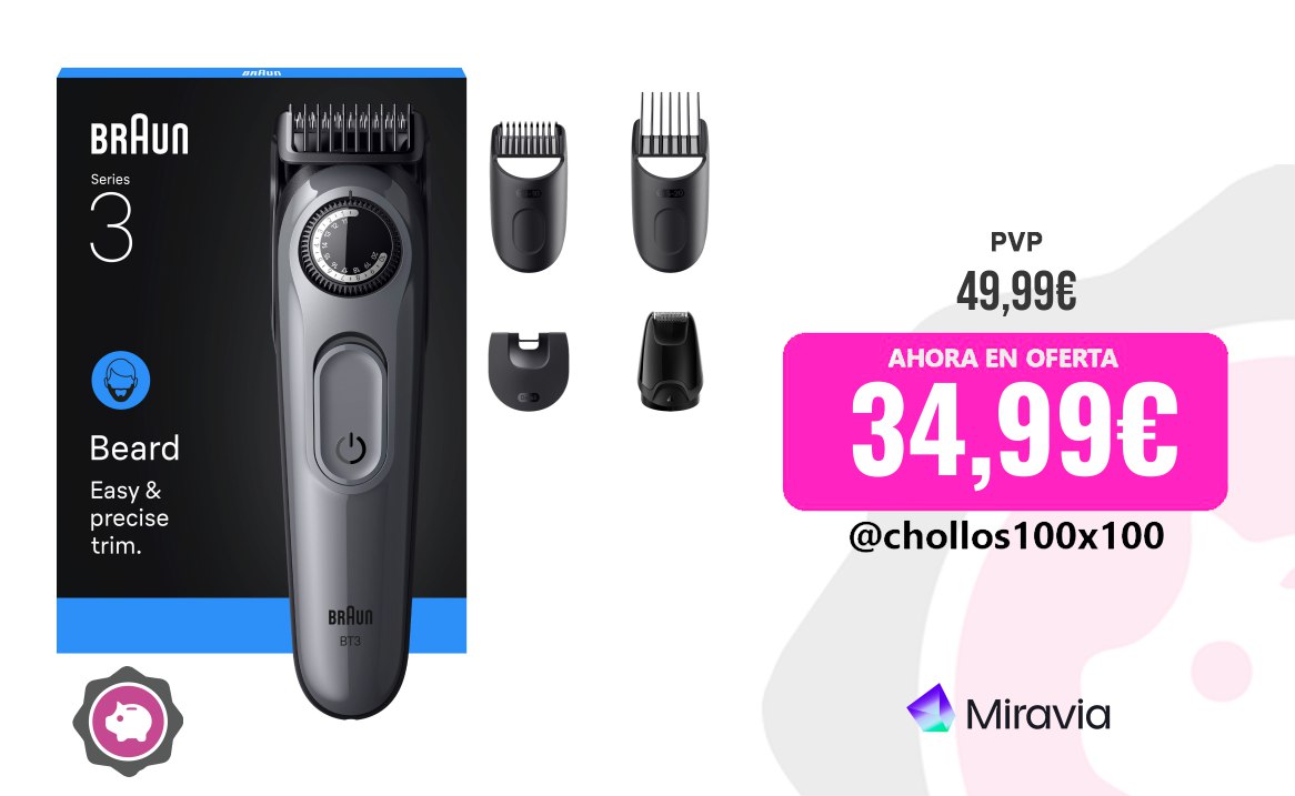 Recortadora de Barba Braun Series 3 - Oferta del Día