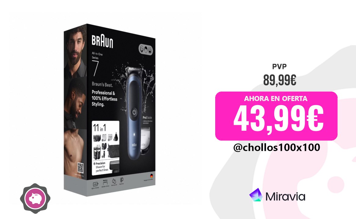 Braun Cortapelos Braun Cortapelos All-In-One Series 7, Aio7540 Kit 11-En-1 Y