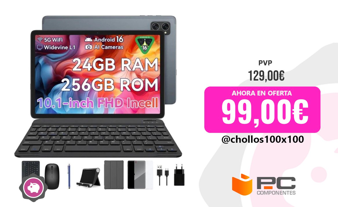 Tabwee T20 Tablet 10.1" HD+ con 8GB/256GB y Pack de Accesorios