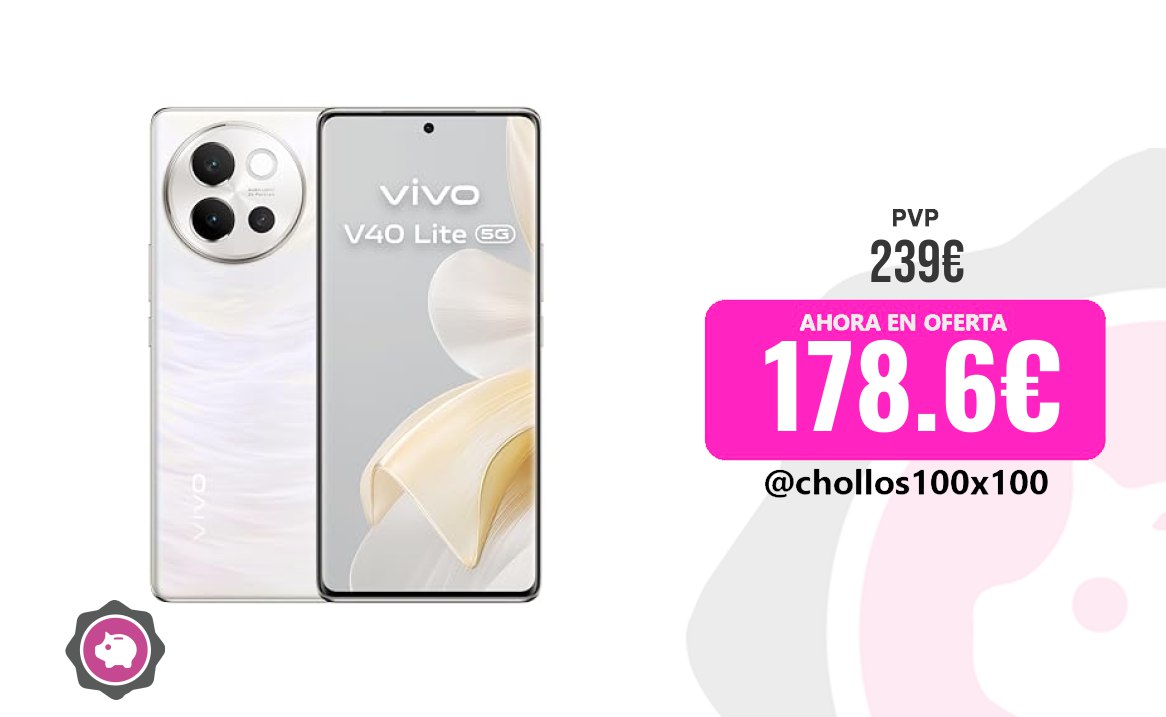 OFERTÓN VIVO V40 | vivo V40 Lite 5G Smartphone, 8 GB + 256 GB, 6.78” Pantalla Curva AMOLED