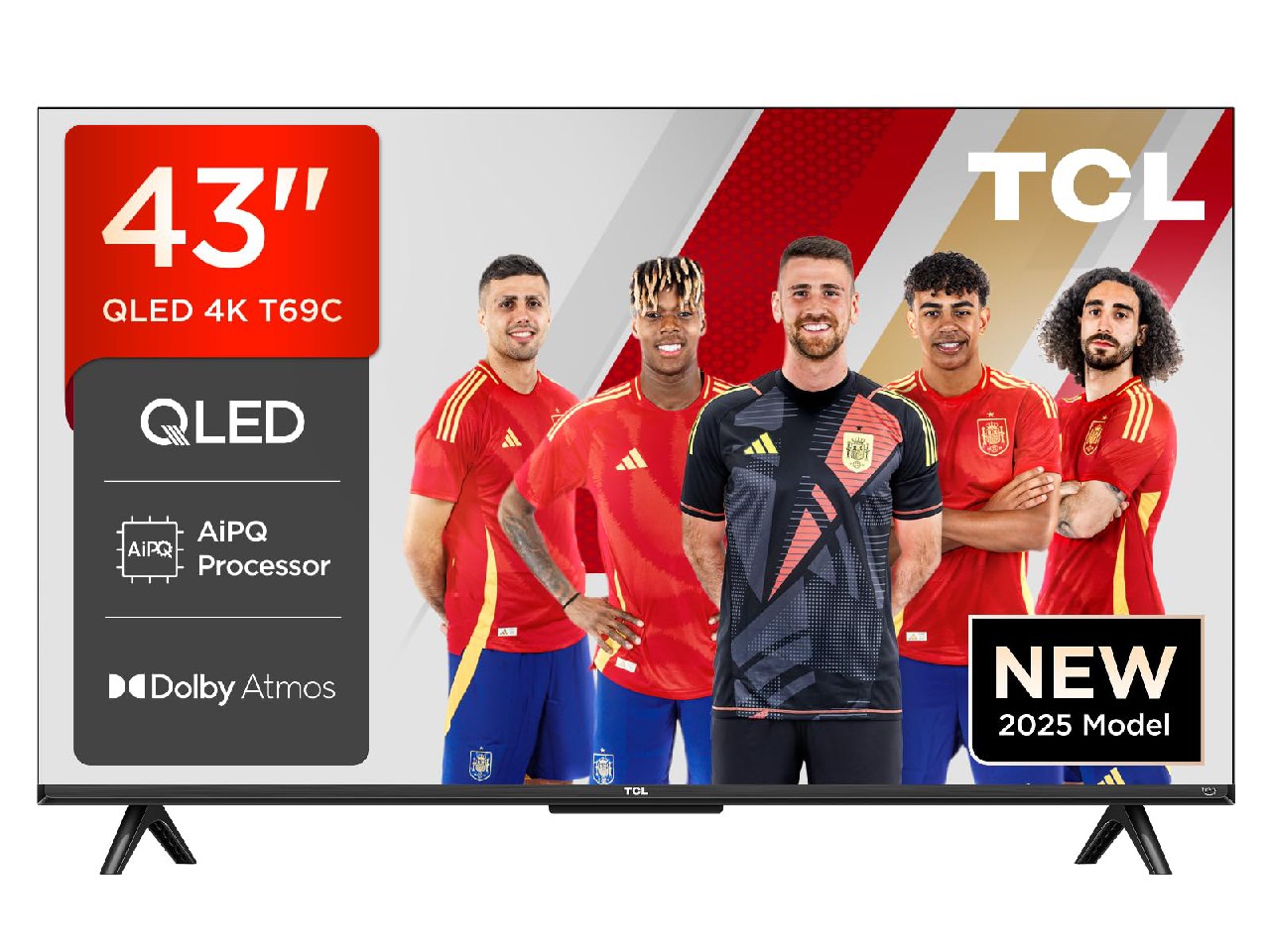 TCL 43T69C 43” QLED, Direct LED TV, 4K HDR, Smart TV Powered by Google TV (Dolby Vision & Atmos...