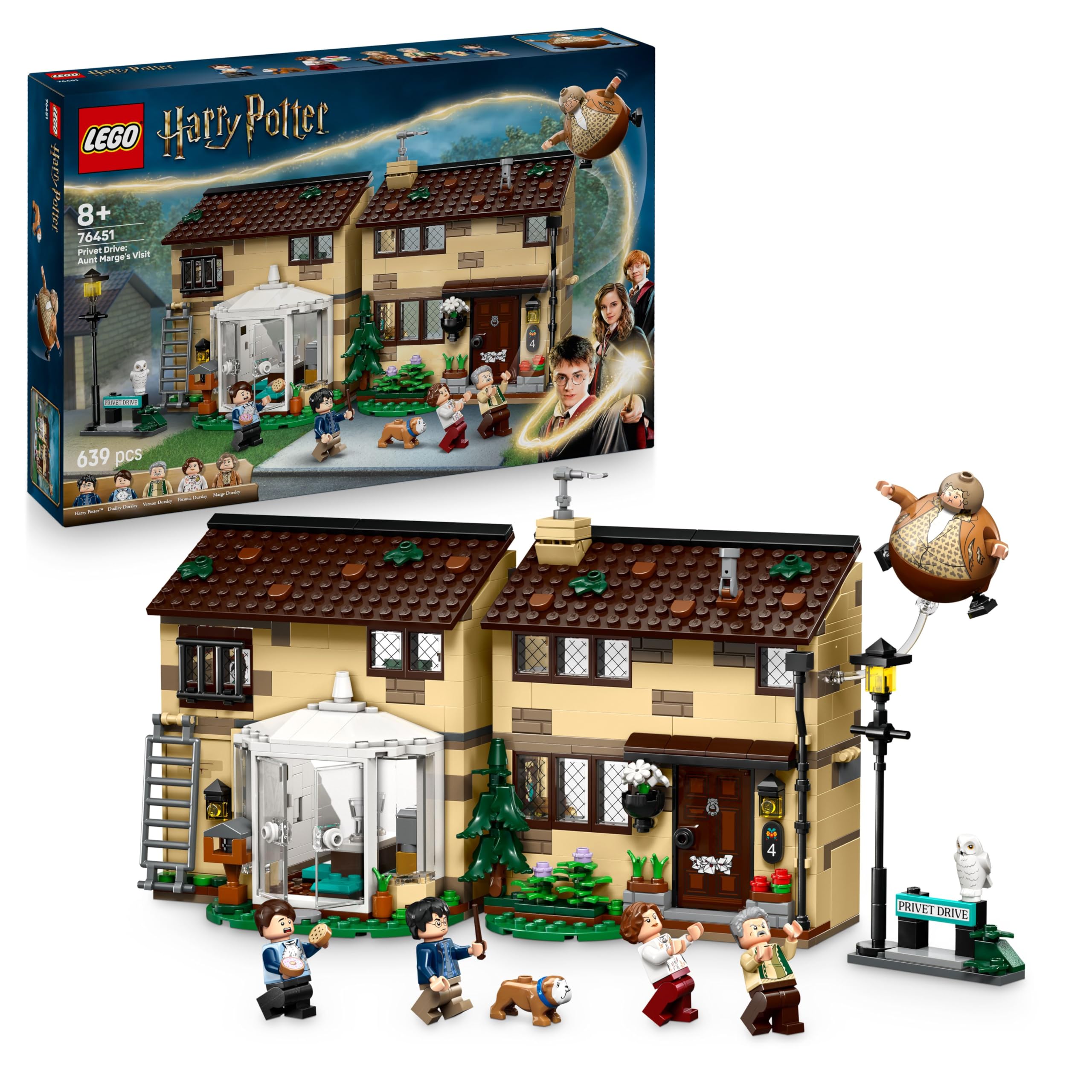 LEGO Harry Potter Privet Drive: Visita de Tía Marge - Casa de Juguete con 5 Minifiguras y Figura...