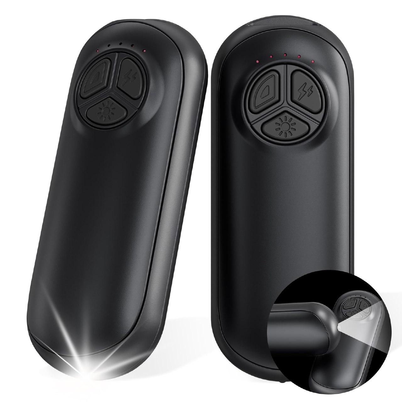 Miaton Calentador de Manos Recargable con Linterna 2 Piezas, 6000mAh 20Horas de Batería, Calenta...