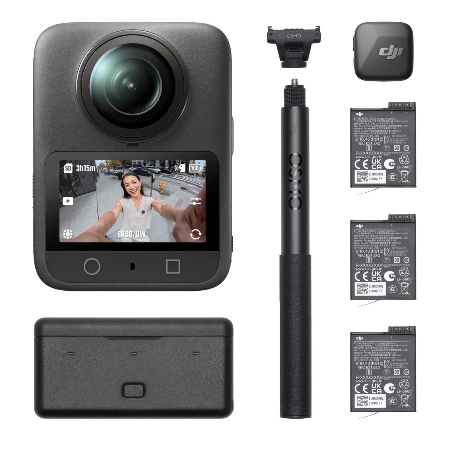 DJI Pack para vlog Osmo 360, cámara 360 Ideal para Vloggers con Mic Mini transmisor, Vida útil ...