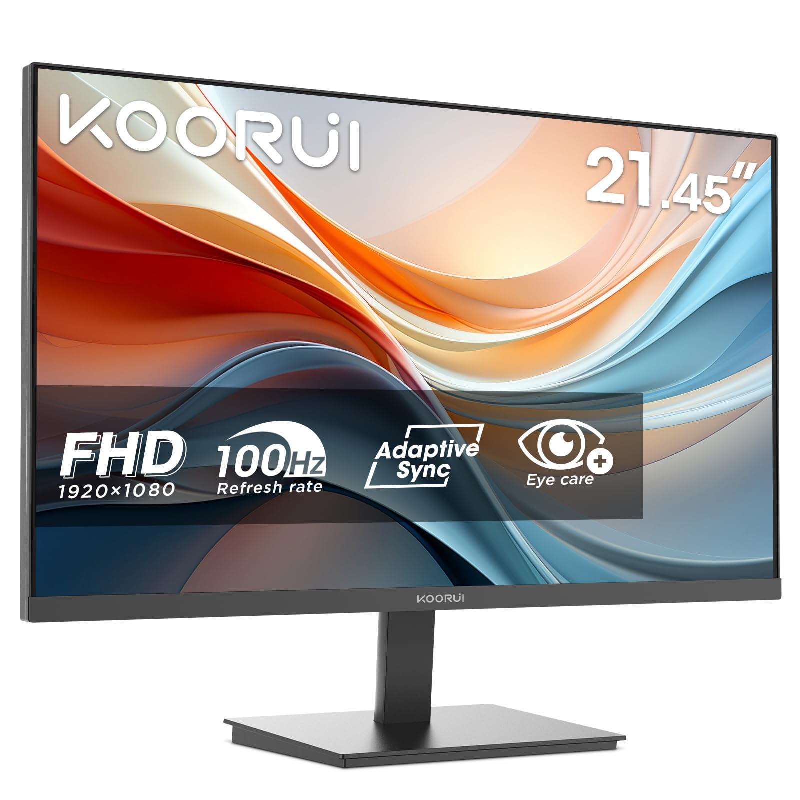 KOORUI E2212F Monitor 21.45", Full HD VA 100Hz, Pantalla Ultra Fina y Ligera, 1920x1080, 3000:1, ...