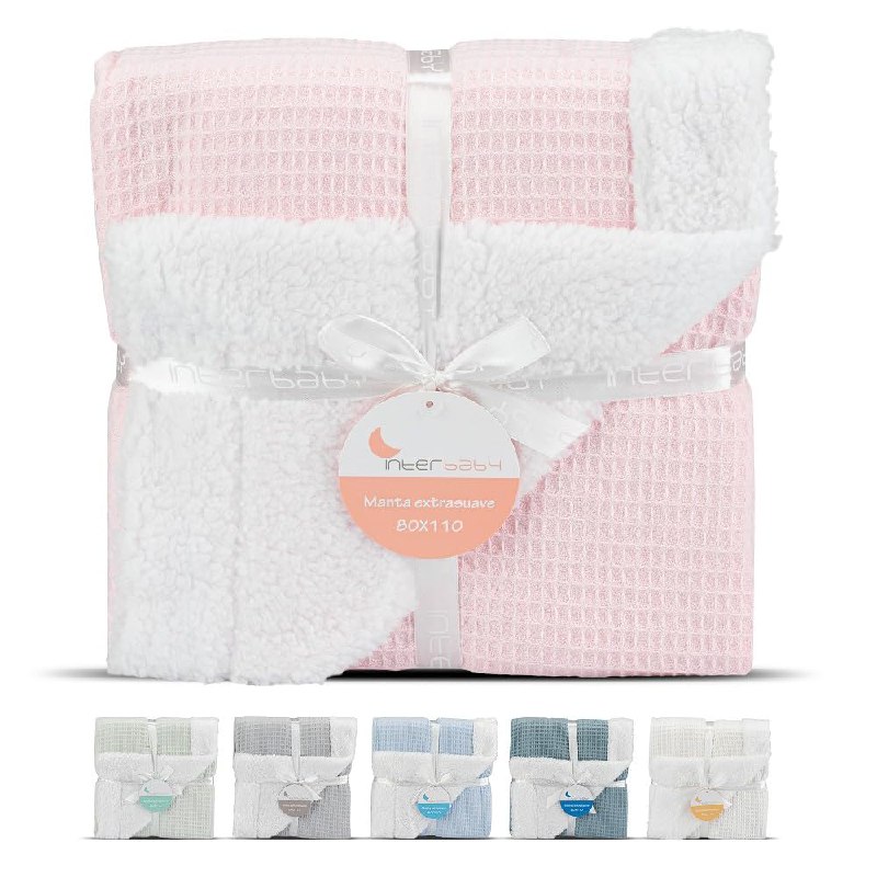 Interbaby - Manta Bebe Recien Nacido | Manta Algodon Bebe y Poliéster, Terciopelo, Suave, Cómod...