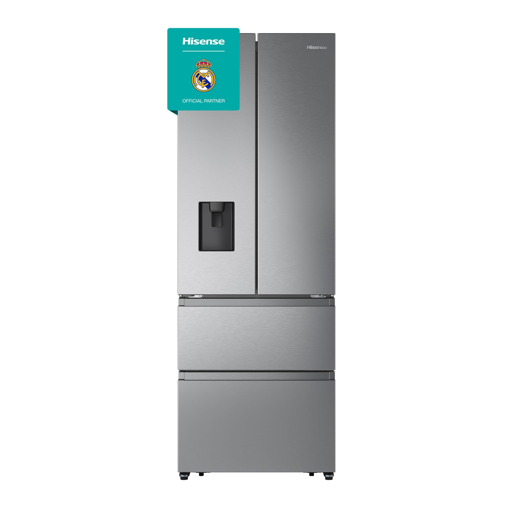 Hisense RF632N4WIE - Frigorífico Combi No Frost Inox Puerta Francesa, Con dispensador, No Frost,...
