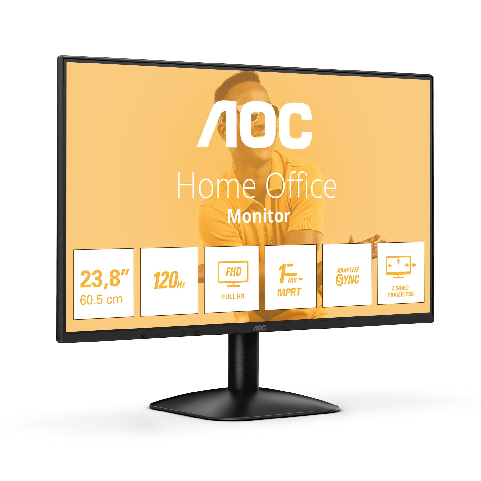 AOC 24B31H Monitor 24" FHD, WLED, 120 Hz, IPS, 1 ms MPRT, Adaptive Sync., Blue Light (1920X1080, ...