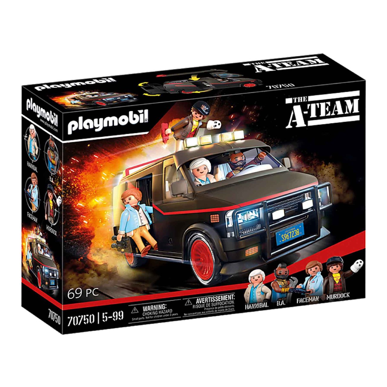 PLAYMOBIL 70750 La Furgoneta del Equipo A, Diseño icónico para Fans, coleccionistas y niños, d...