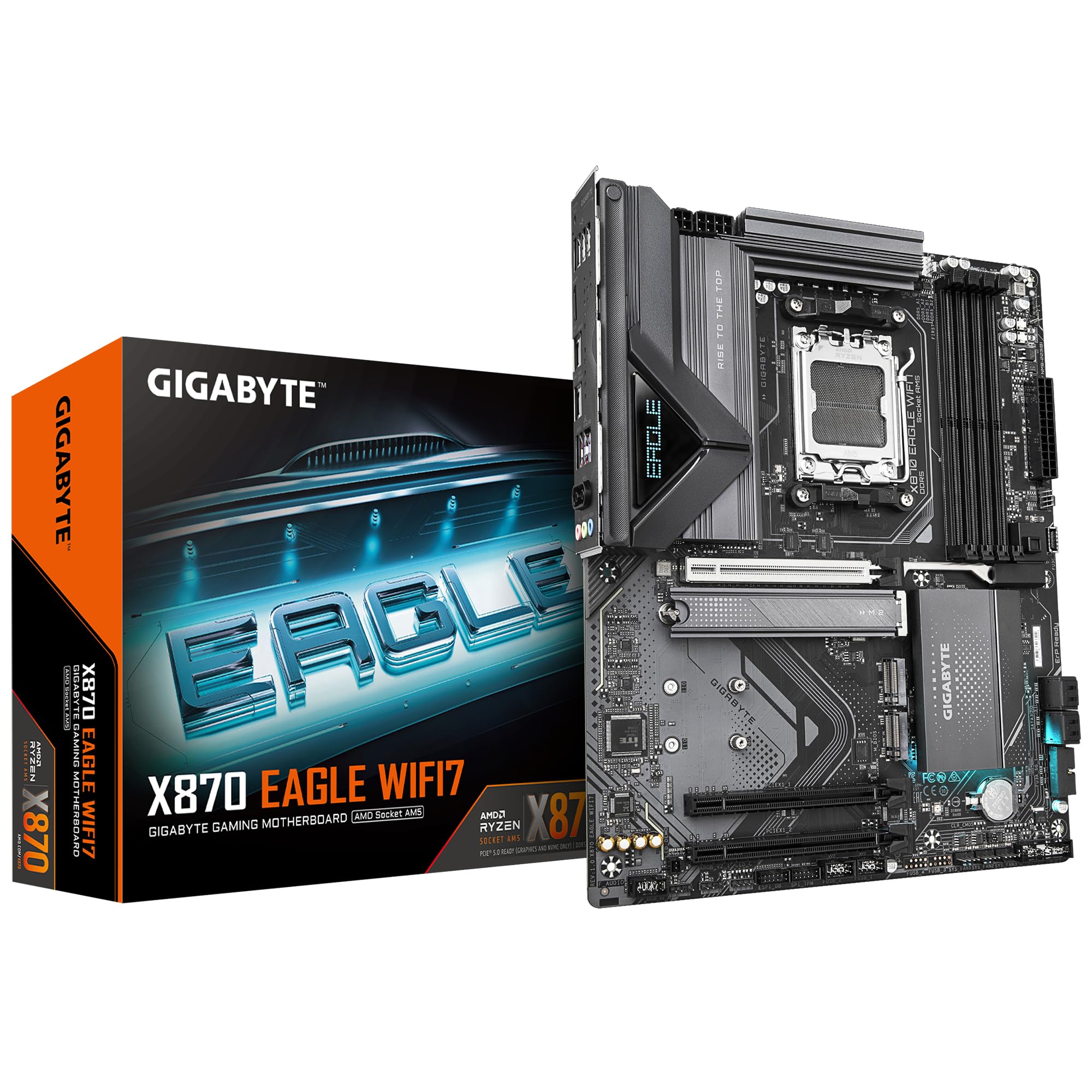 GIGABYTE Placa Base X870 Eagle WIFI7 - Compatible con CPUs AMD Ryzen 9000, VRM de 14+2+2 Fases, h...