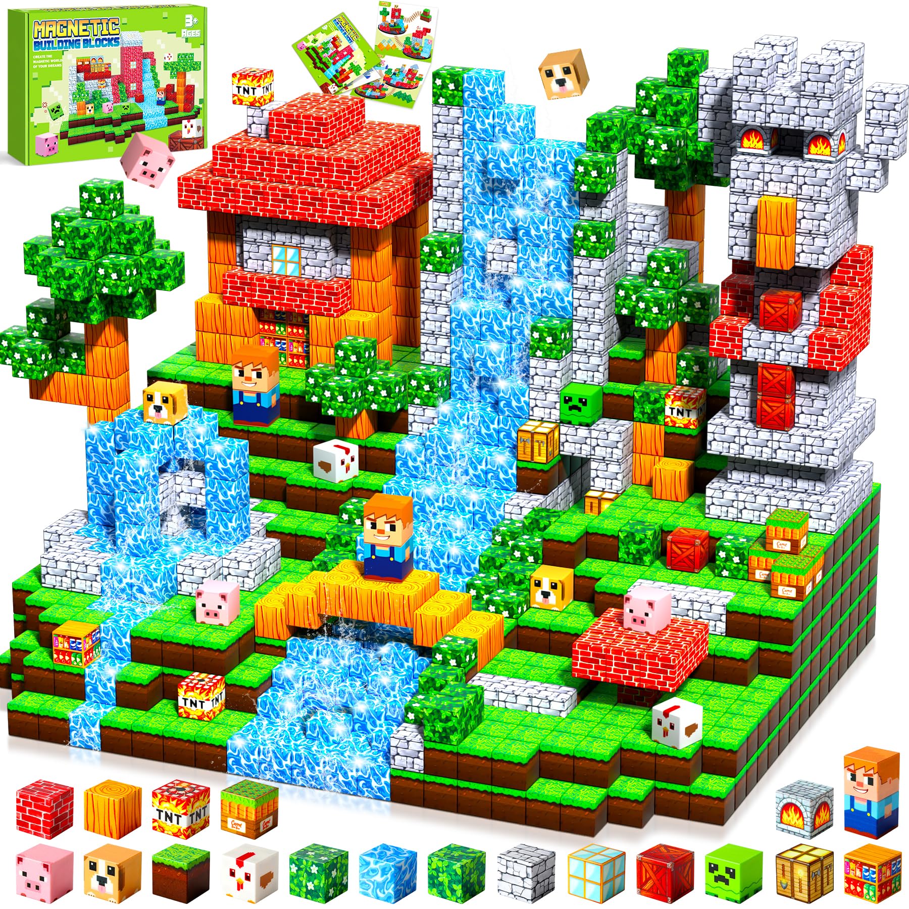 Pourbibi Bloques Magneticos Construccion Niños,Magneticas Niños,Juguetes Niños 3 Años,Piezas ...