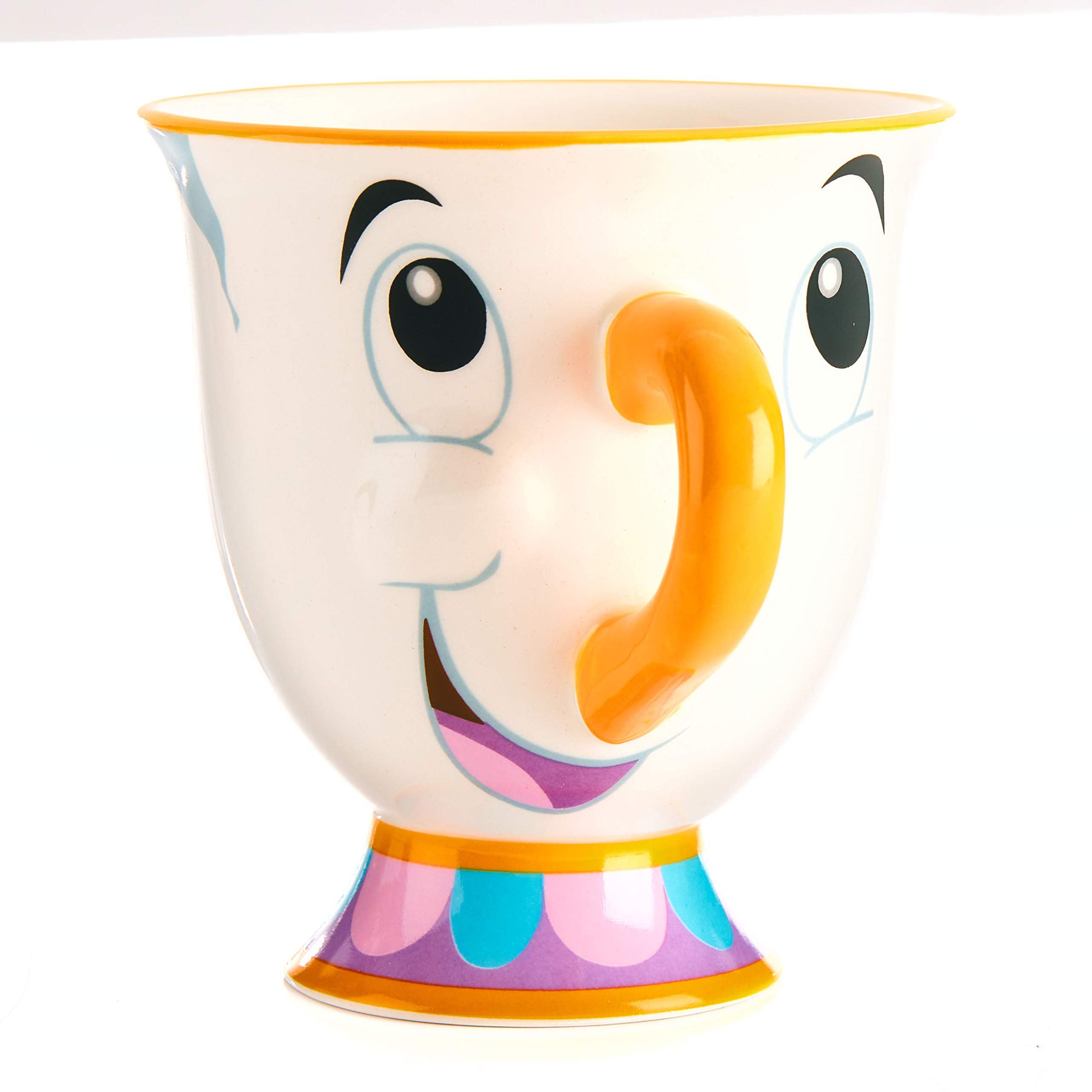 Taza Chip de La Bella y La Bestia - Merchandising Oficial Disney Pintado a Mano, Añádelo a tu S...