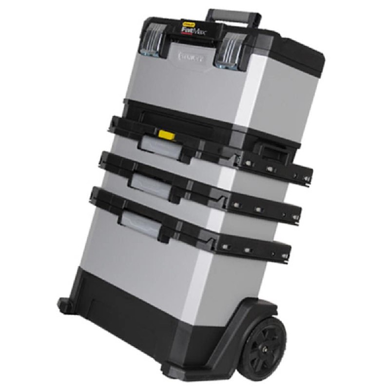 STANLEY FATMAX Taller Móvil Metálico, Carro de Herramientas, Caja Versátil para Piezas Pequeñ...
