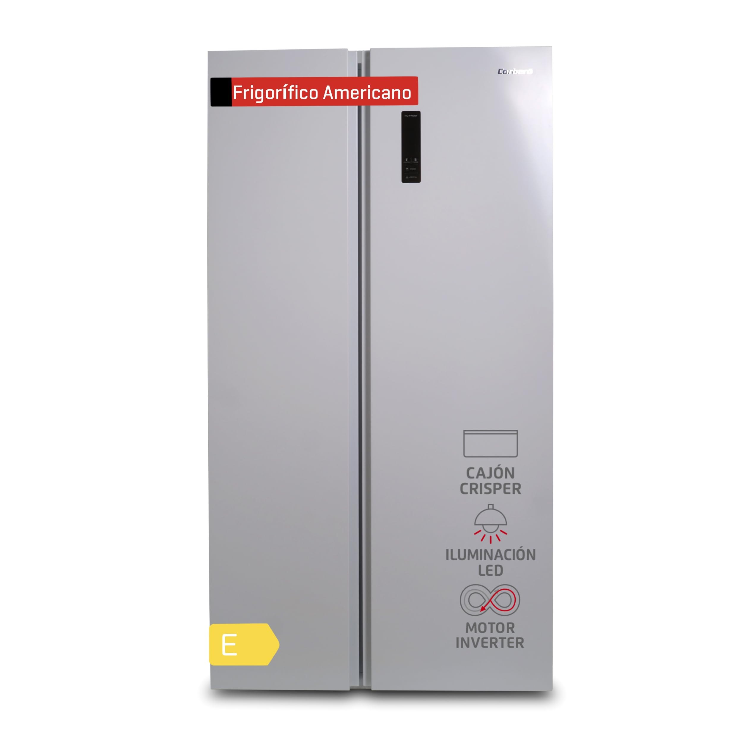Frigorífico Americano Corberó CFSBSH730NFW 442L No Frost Inverter con Display en Puerta