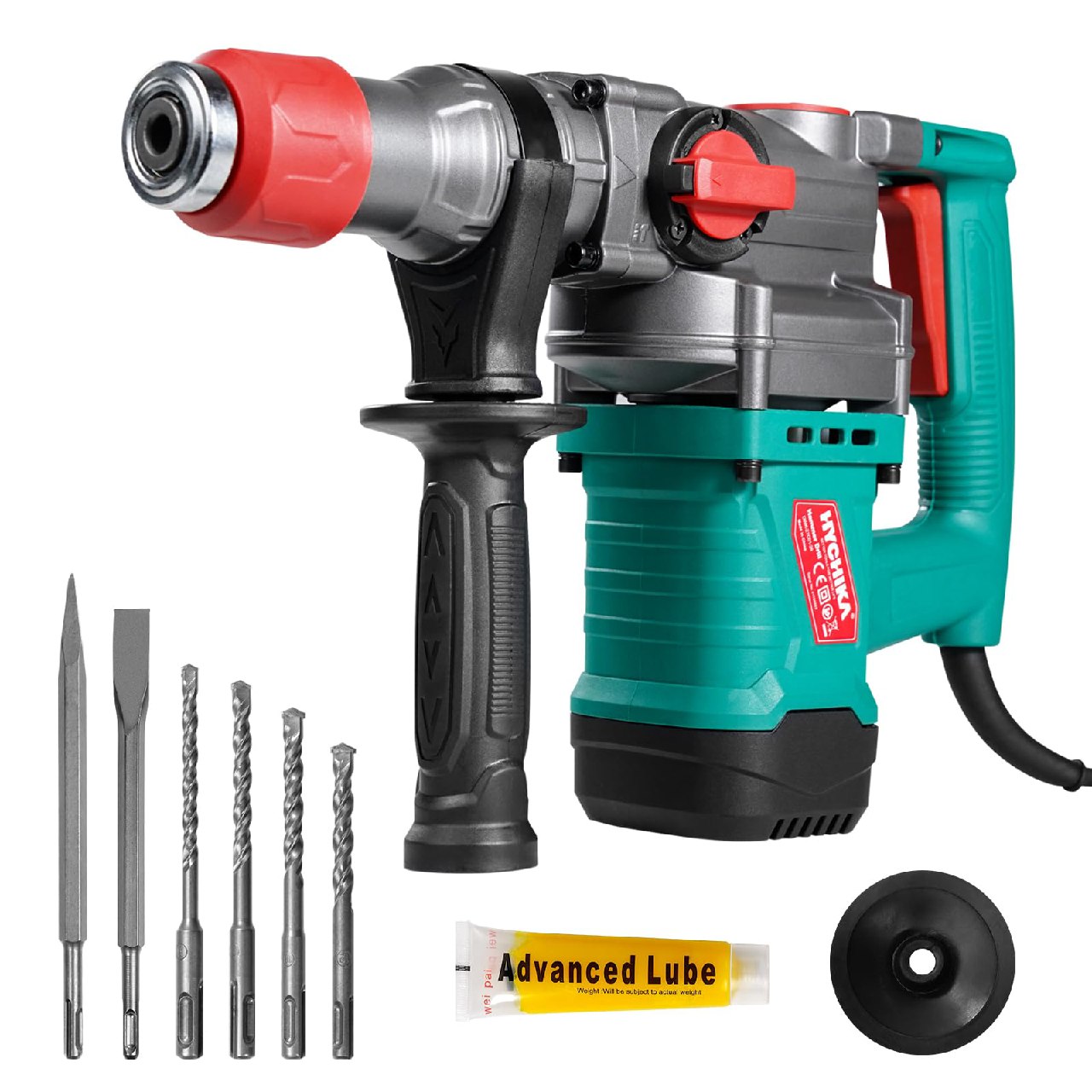 HYCHIKA Martillo Perforador, Martillo Demoledor con Embrague de Seguridad, Taladro Percutor con C...