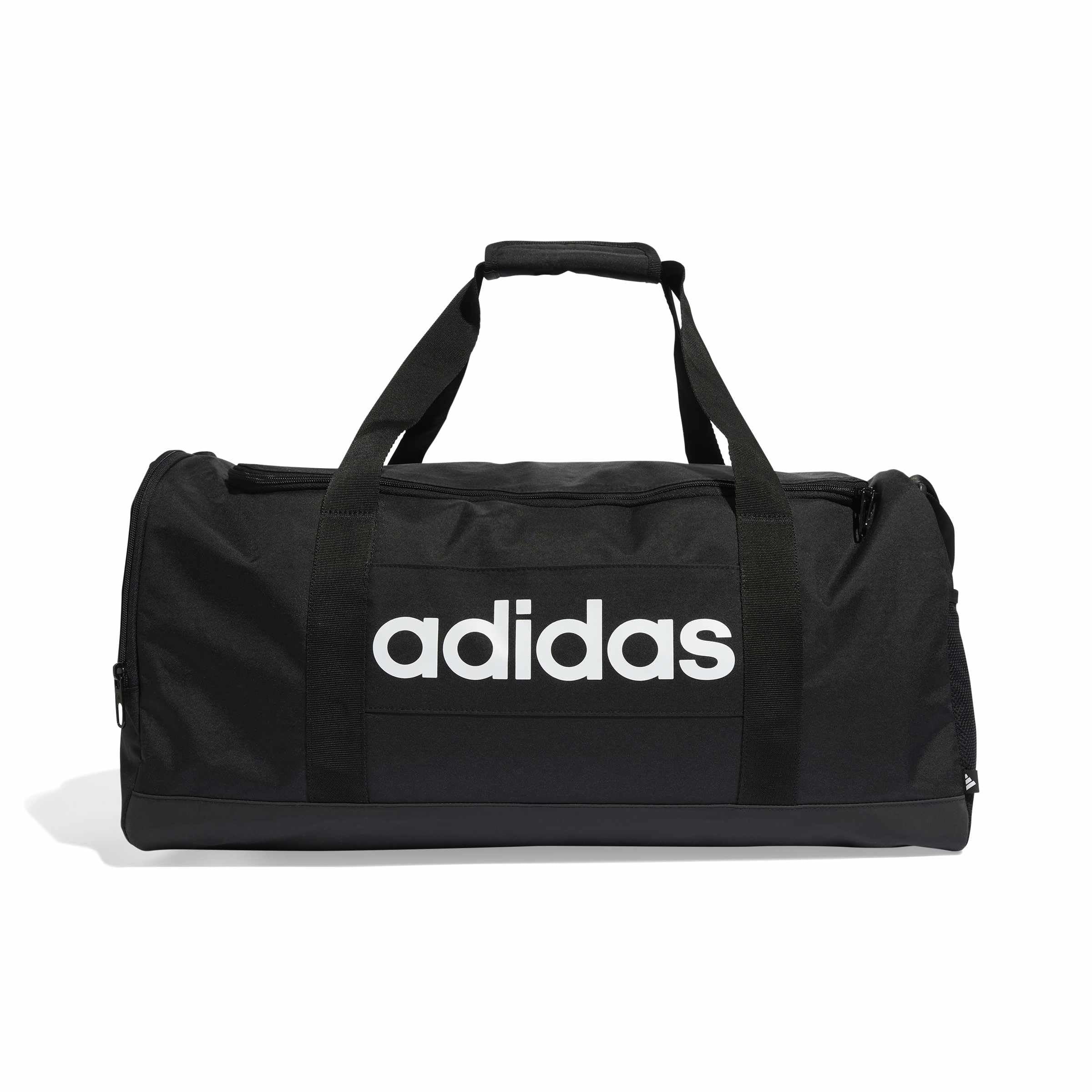 adidas Unisex - Adulto Essentials Linear Duffel Bag, Black/Black/White, M‍