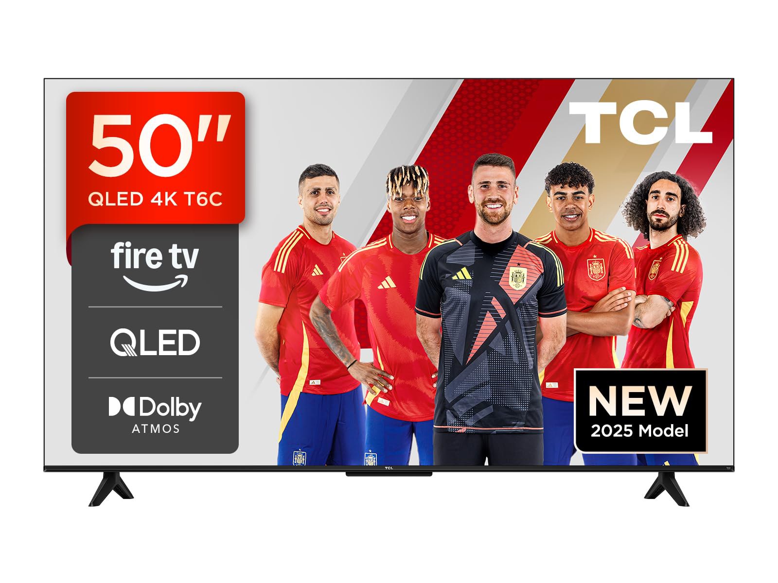 TCL 50T6C, 50" QLED 4K HDR TV, Fire TV (Smart TV with Dolby Vision & Atmos, HDR10+, Press & Ask A...