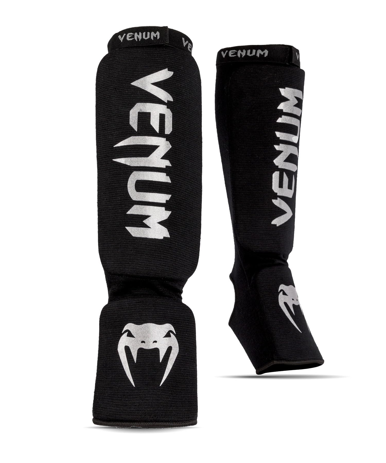 VENUM Kontact Shin Guards, Espinilleras Unisex Adulto, Negro/Plata, S‍