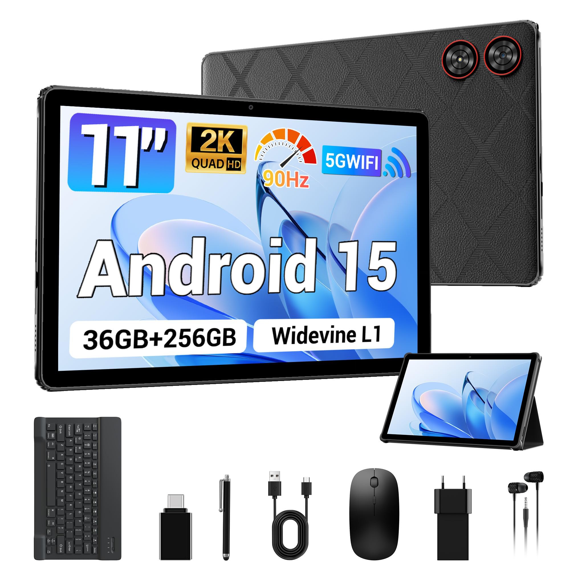 MAXLEGEN Tablet 11 Pulgadas, Android 15, Pantalla 2K IPS, 36GB RAM+256GB ROM/1TB TF, Octa-Core 90...