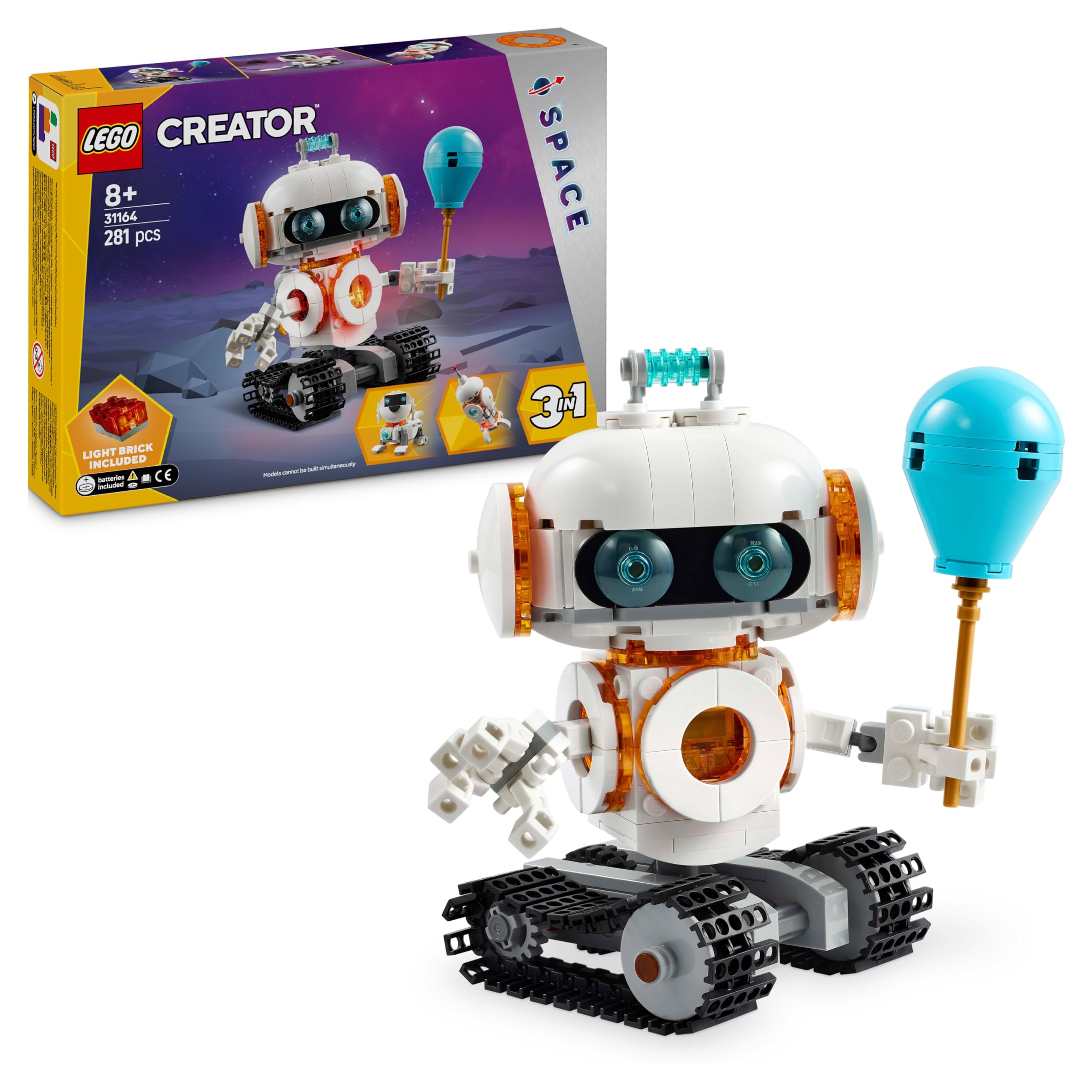 LEGO Creator 3 en 1 Robot Espacial Transformable en Maqueta de Cohete de Juguete y Figura de Perr...
