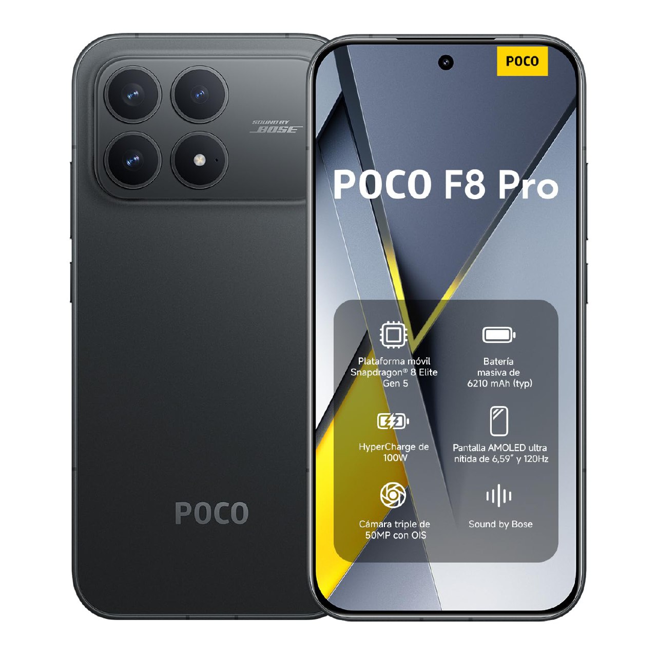XIAOMI POCO F8 Pro - Smartphone de 12+512GB, Triple cámara de 50MP con OIS, Pantalla AMOLED de 6...