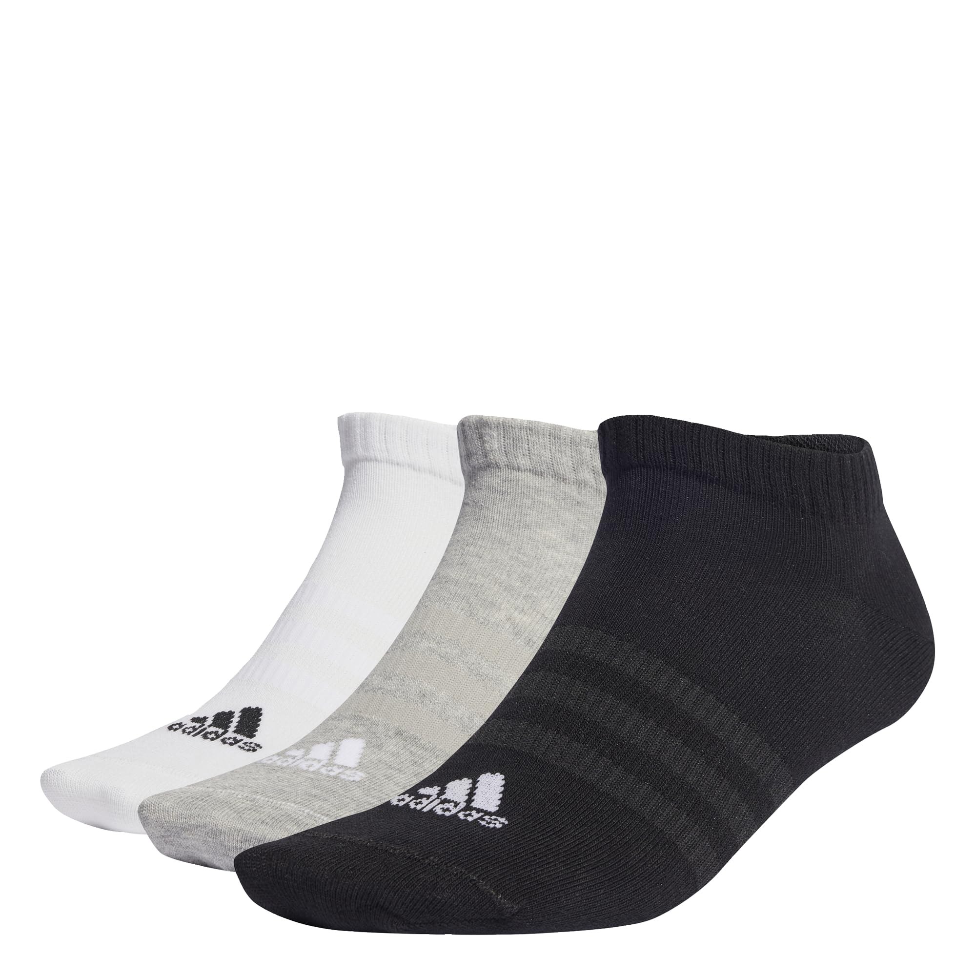 adidas Unisex adulto Thin and Light Sportswear Low-Cut Socks 3 Pairs, Medium Grey Heather / White...