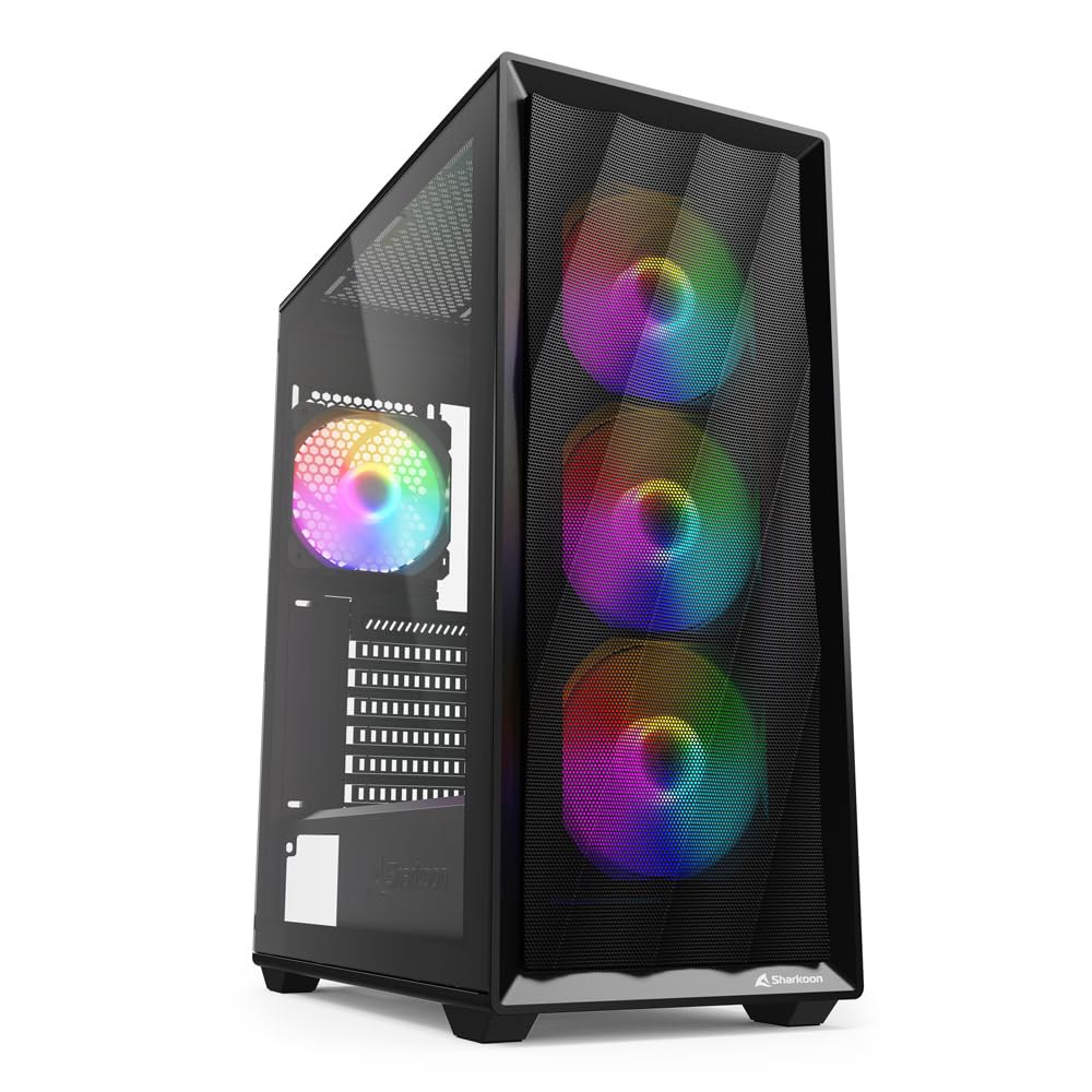 Sharkoon VK4 Rainbow Black, ATX PC Case‍