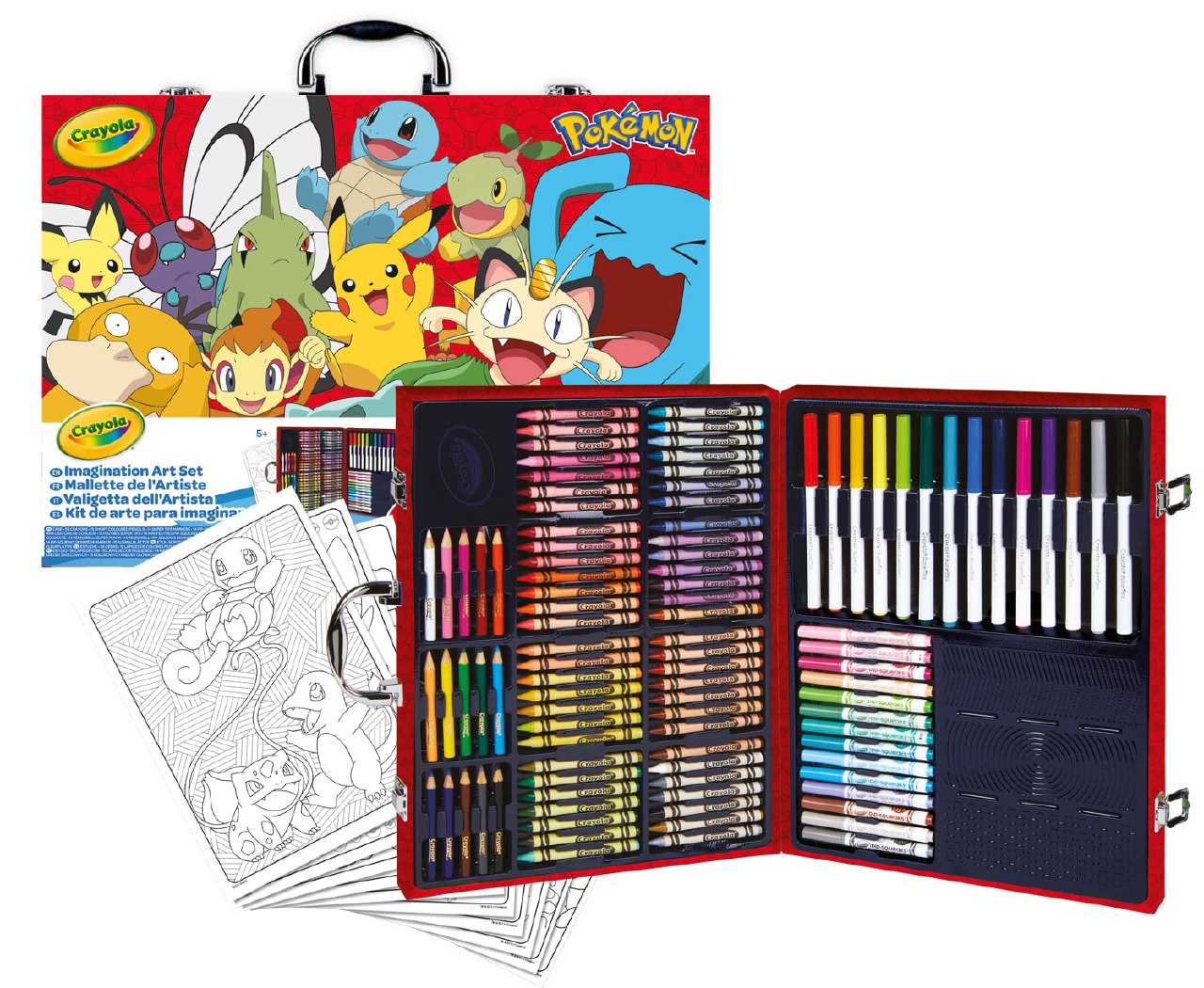 CRAYOLA - Maletín Pokemon de Pinturas para Niños, Kit Pikachu con Lápices, Ceras y Rotuladores...