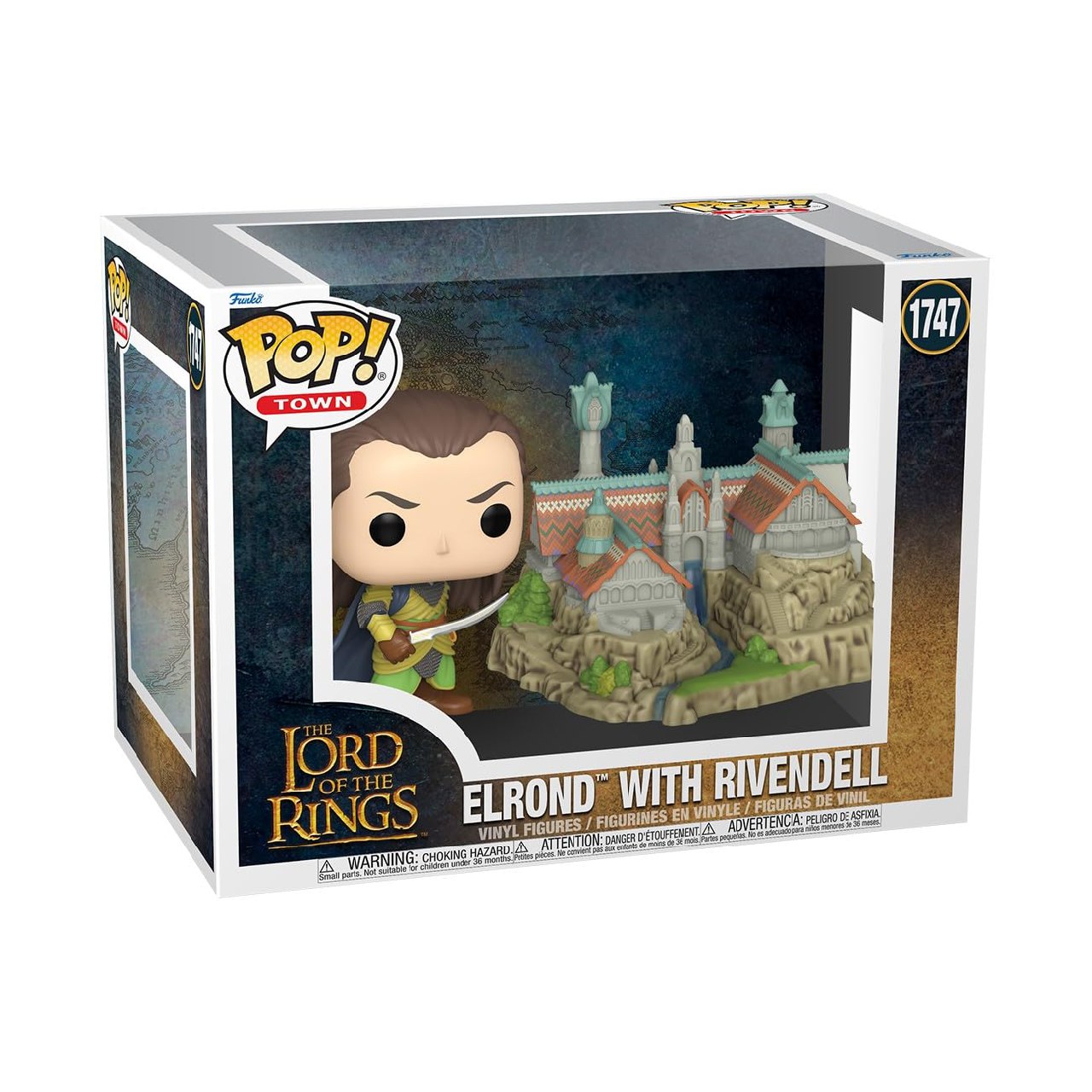 Funko El Señor de los Anillos Figura Vinilo Elrond with Rivendelll (Pop! Town) 1747 Unisex Pop! ...