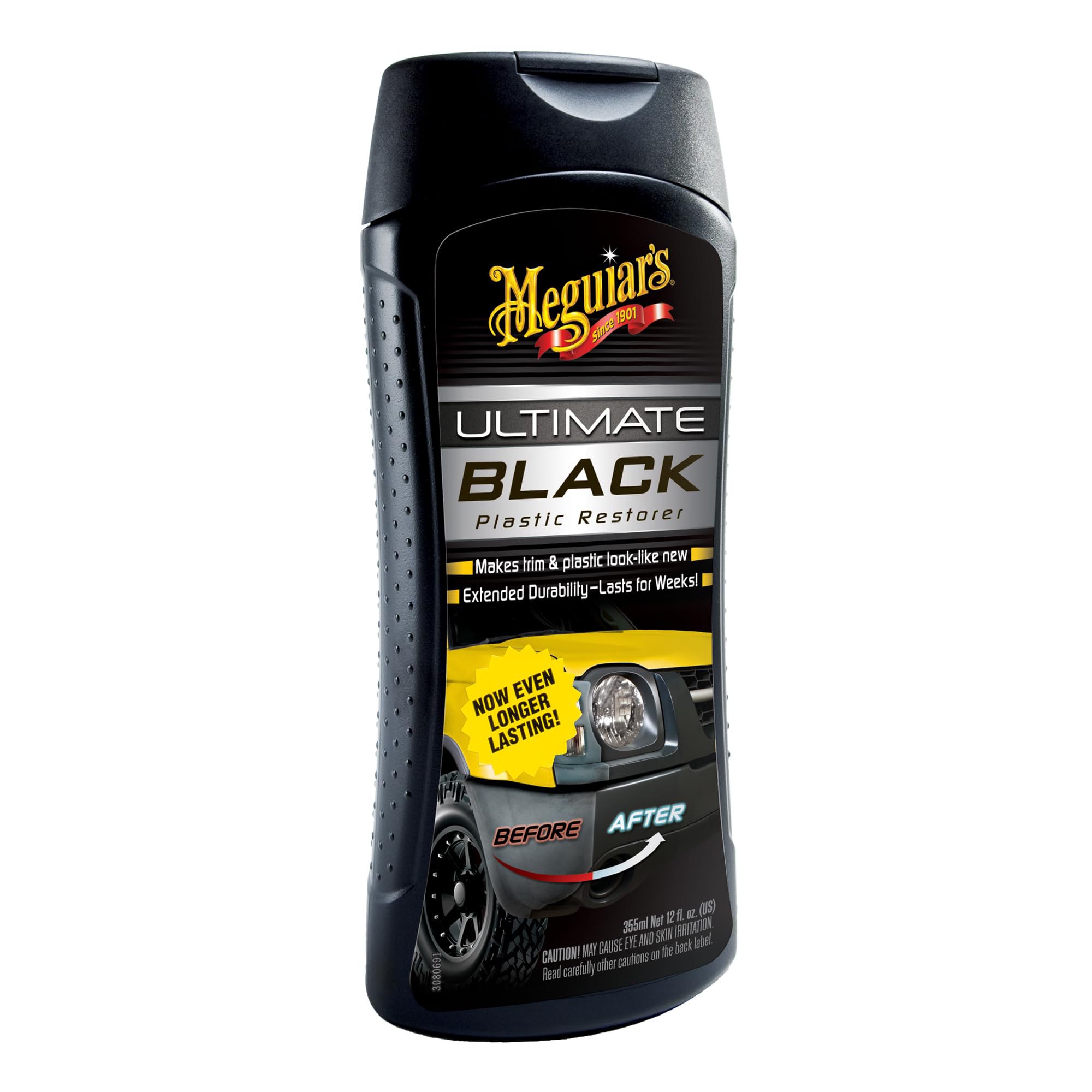 Meguiar's G15812EU Ultimate Black Plastic Restorer - Restaurador de Plásticos, 355 ml.‍