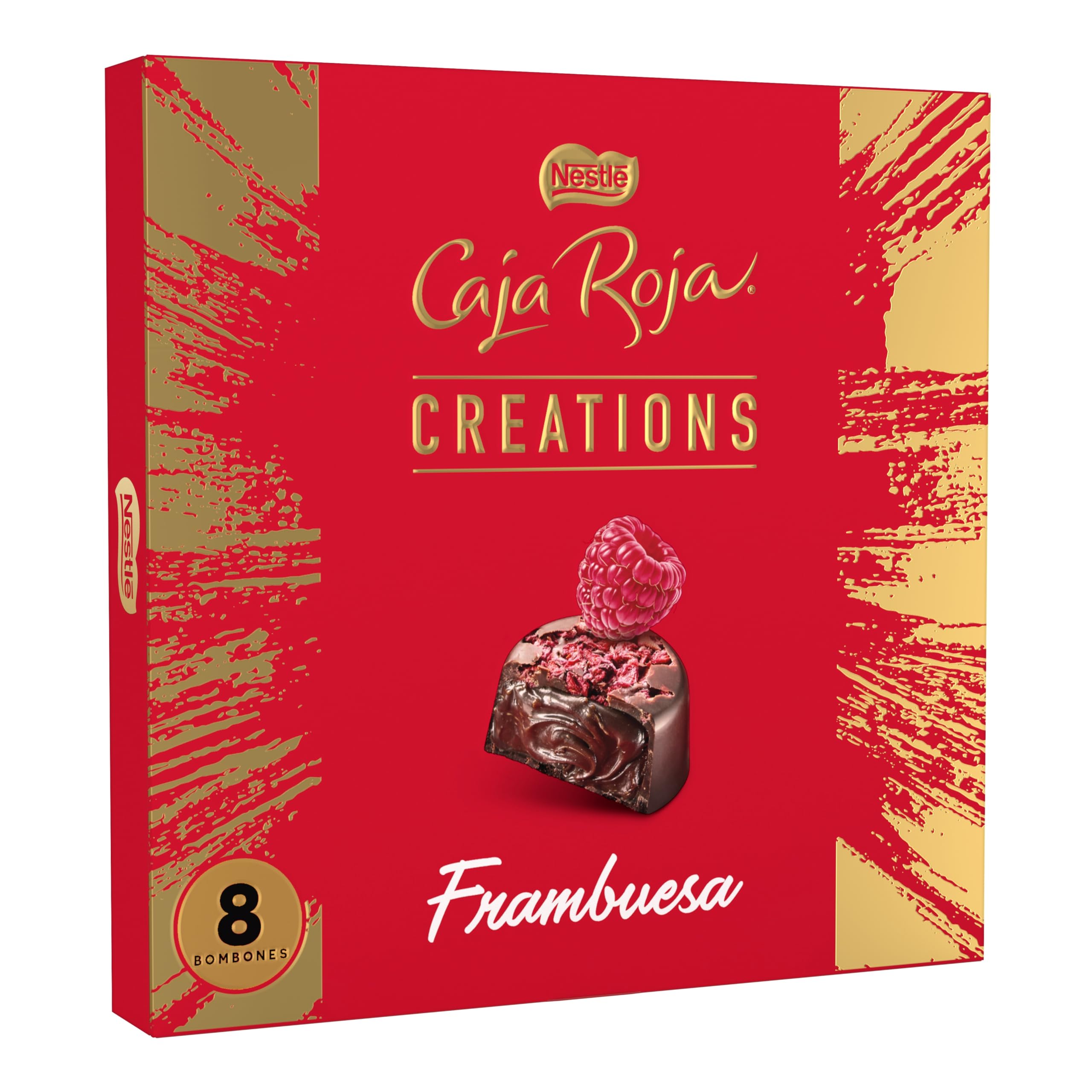 NESTLÉ CAJA ROJA Creations Bombón de chocolate negro y Frambuesa Estuche 109 g‍