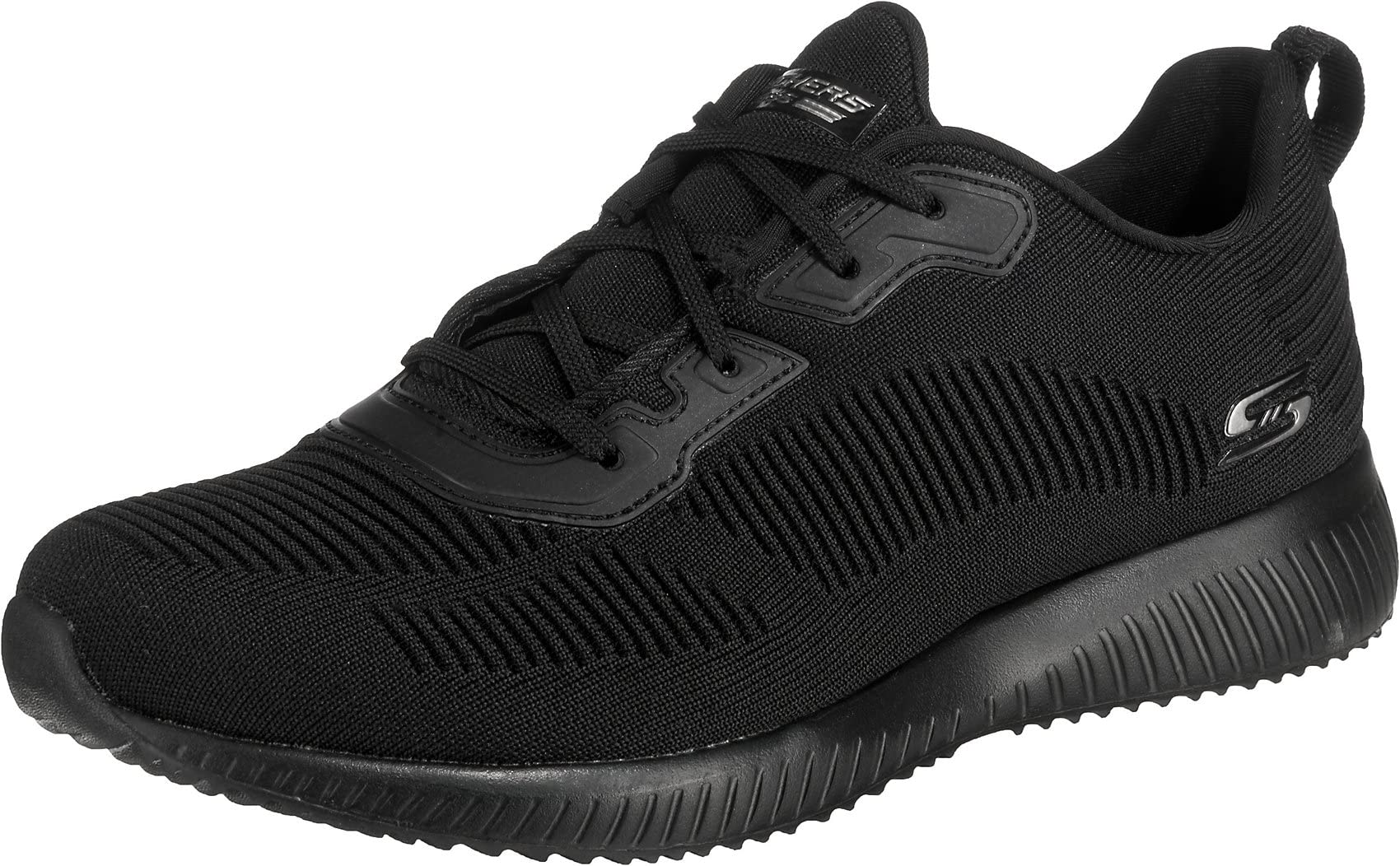 Skechers Bobs Squad Tough Talk, Zapatillas Mujer, Black Engineered Knit Trim, 41 EU‍