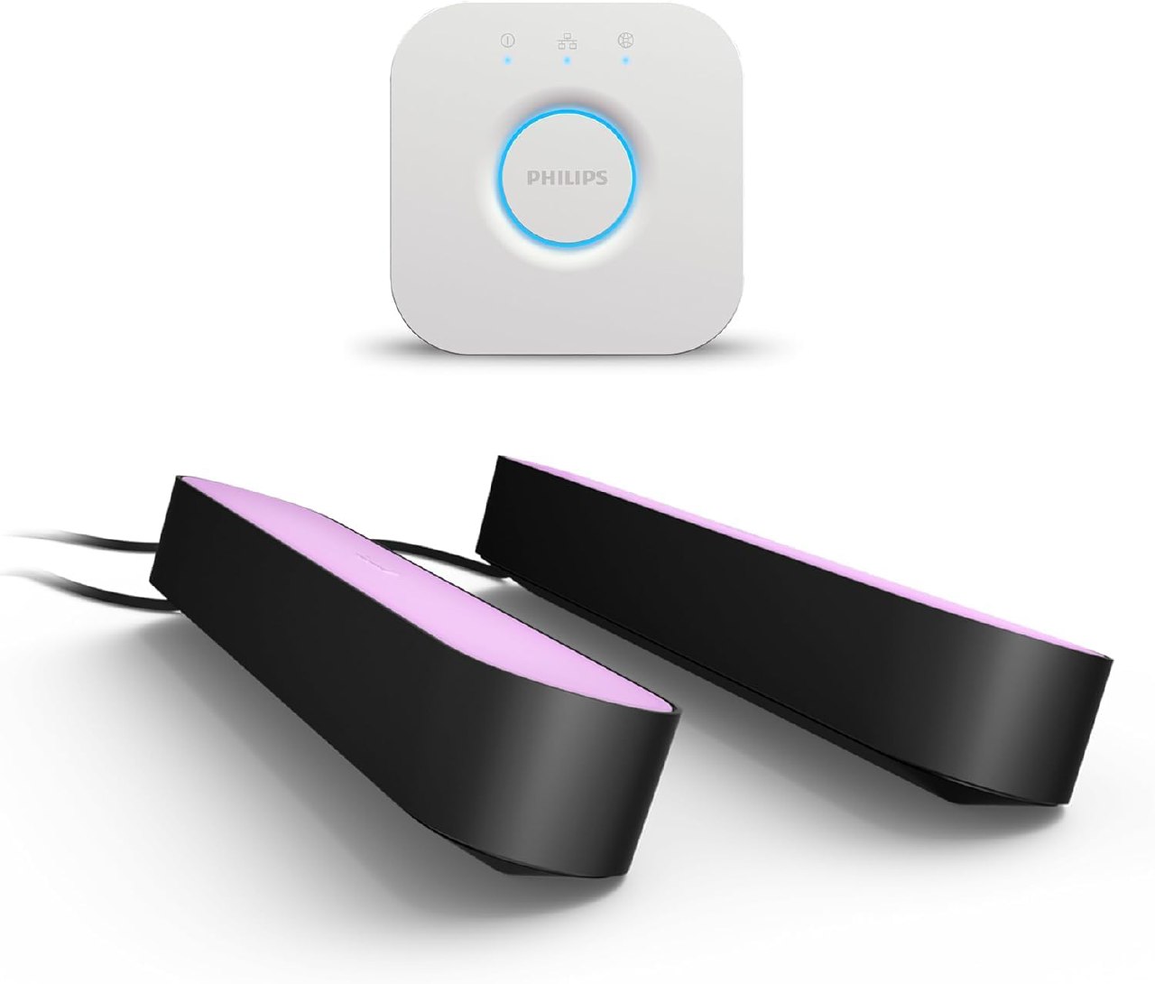 Philips Hue - Barras de Luz Hue Play, Luz Blanca y de Colores, con Hue Bridge, Funciona con Alexa...