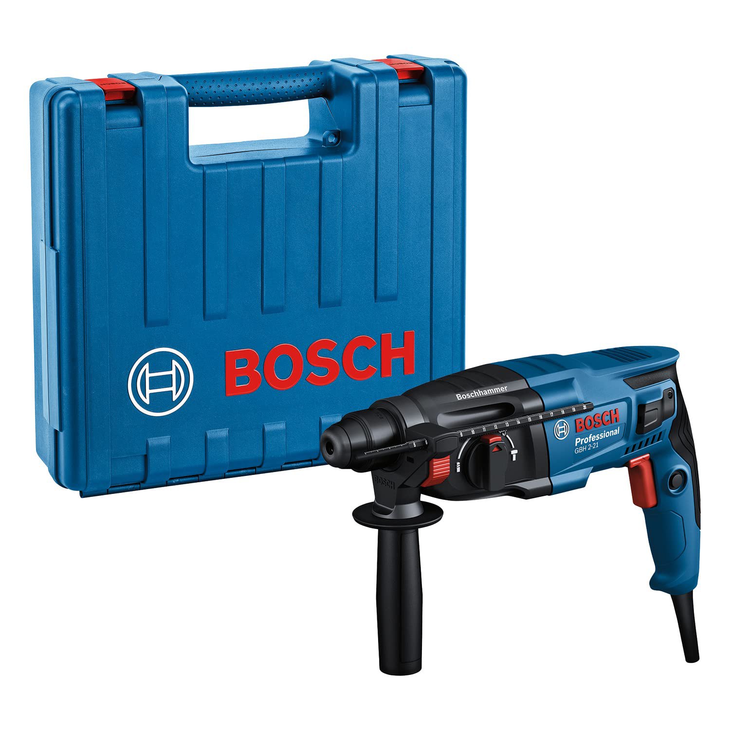 Bosch Professional martillo perforador GBH 2-21 (con SDS plus, incl. empuñadura auxiliar, paño ...