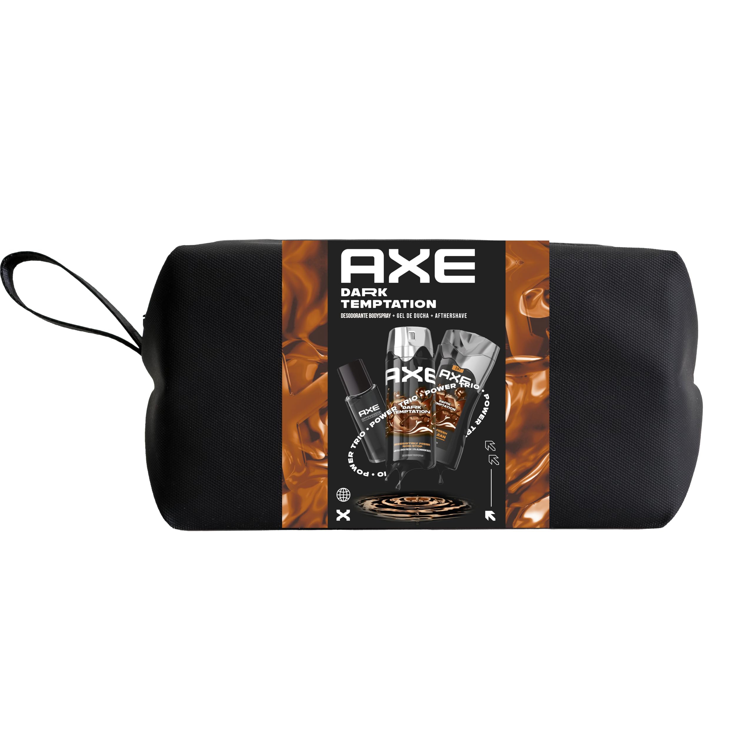 Axe Neceser Trio Dark Temptation higiene y cuidado personal para hombre‍