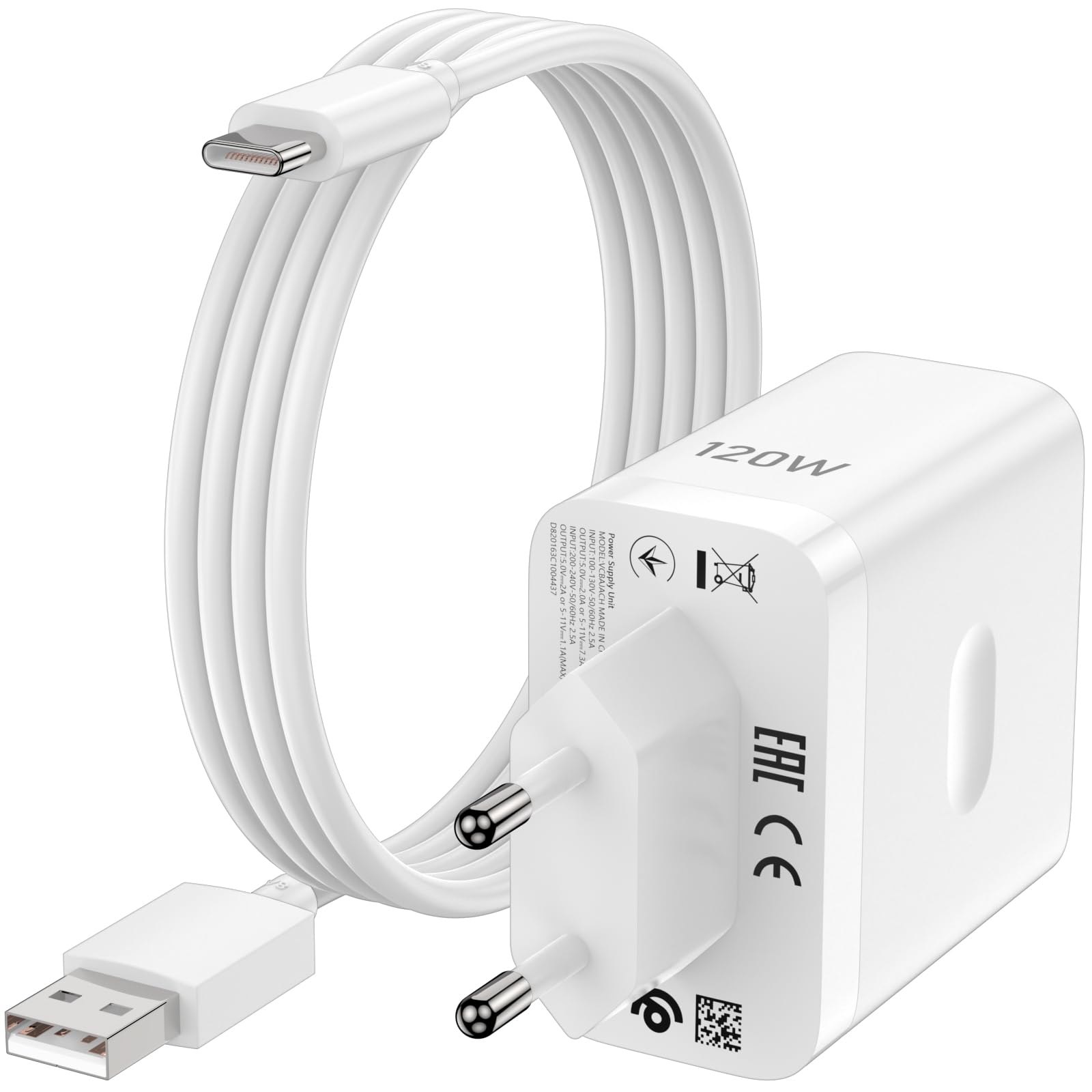 Cargador 120W para Realme GT8 Pro & más: Carga rápida SUPERVOOC, Cable incluido, 33% de descuento