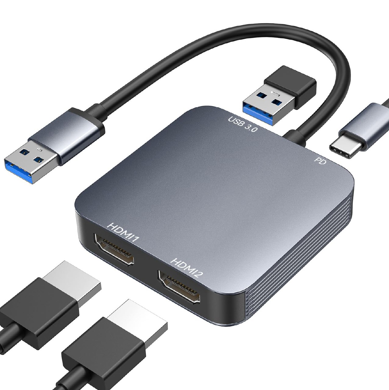 Adaptador USB 3.0 a Dual HDMI con puerto USB 3.0 de Ablewe - Oferta de Black Friday
