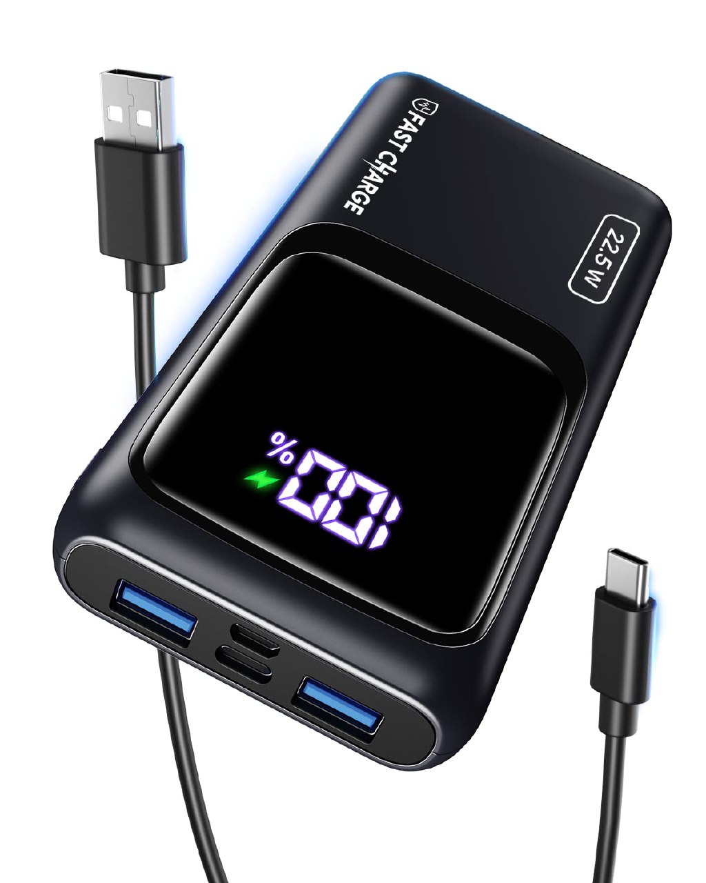 Coolreall Power Bank 20000mAh, 22.5W Powerbank con Pantalla LED, USB C Entrada & Salida PD3.0 QC4...