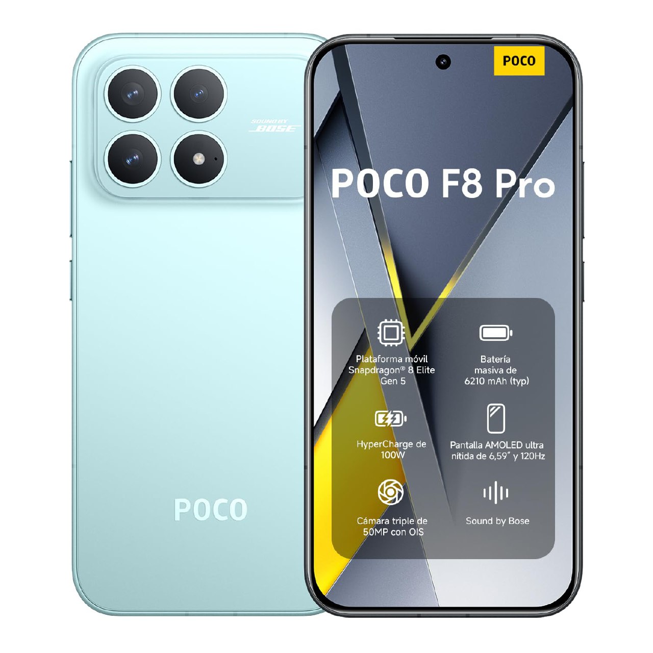 XIAOMI POCO F8 Pro - Smartphone de 12+512GB, Triple cámara de 50MP con OIS, Pantalla AMOLED de 6...
