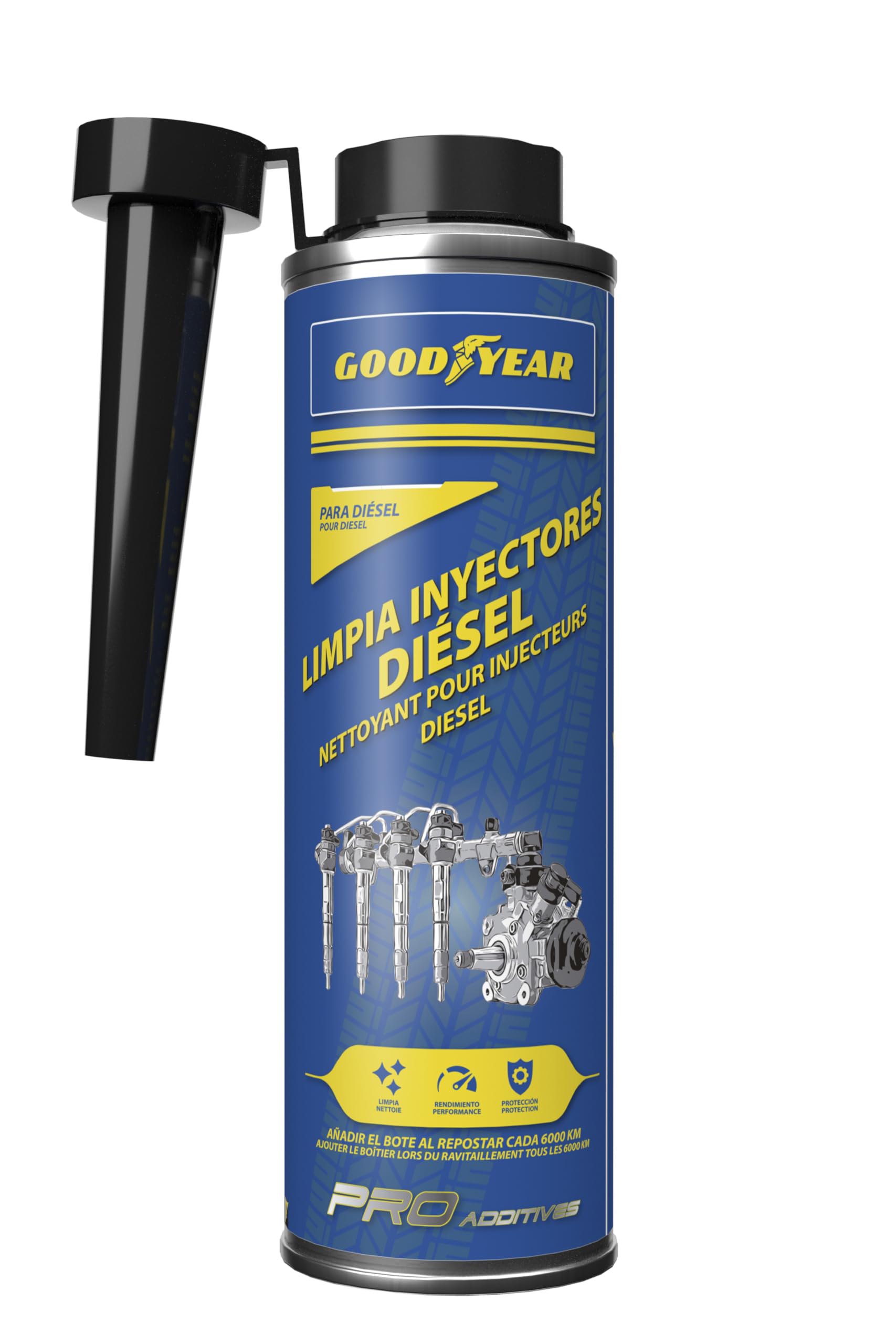 GoodyearLimpia Inyectores Diésel Goodyear Pro Additives. Aditivo de Combustible Diésel 300 ml‍
