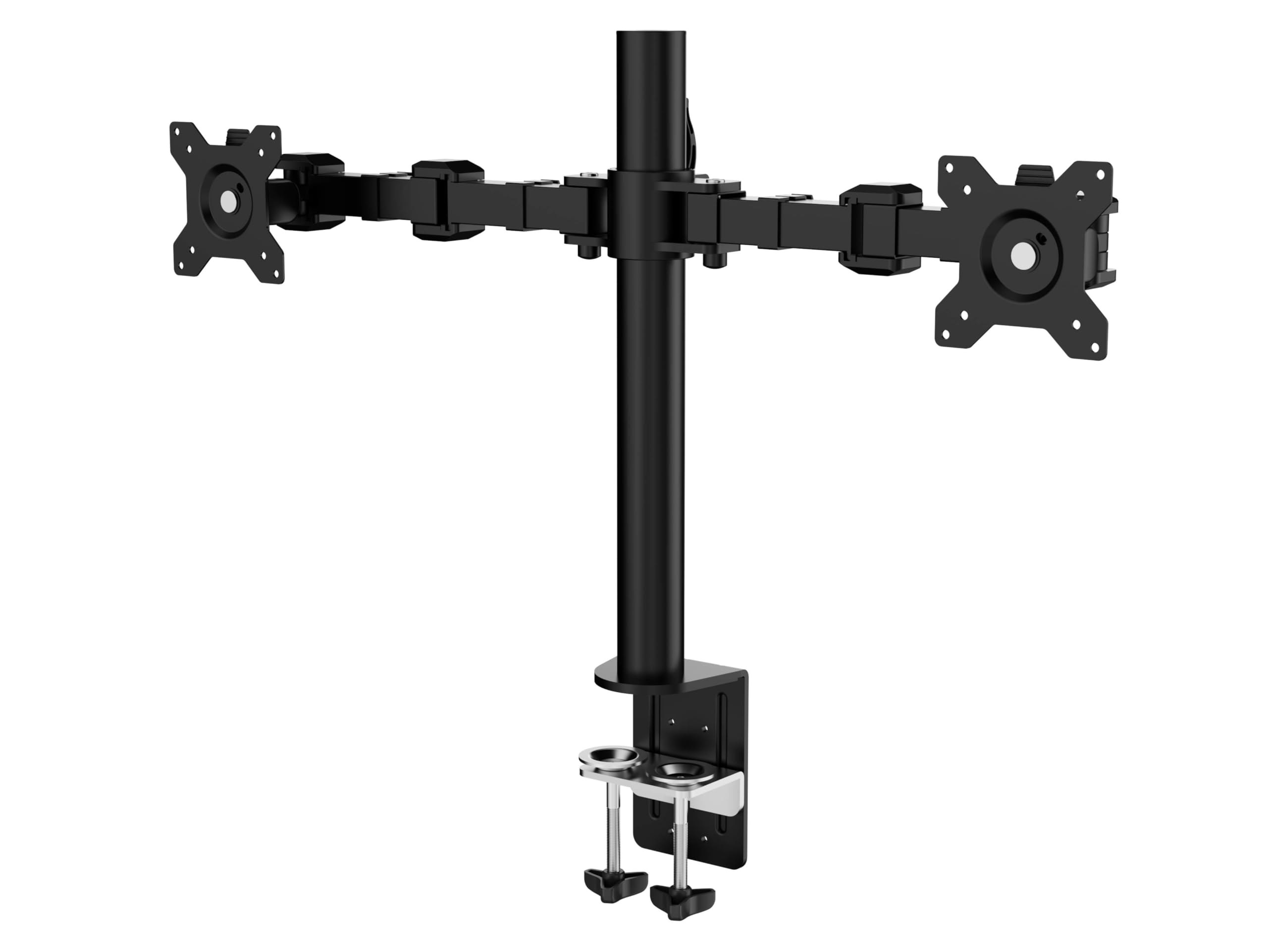 Amazon Basics Soporte para dos pantallas con brazo de montaje con altura ajustable, rotación de ...