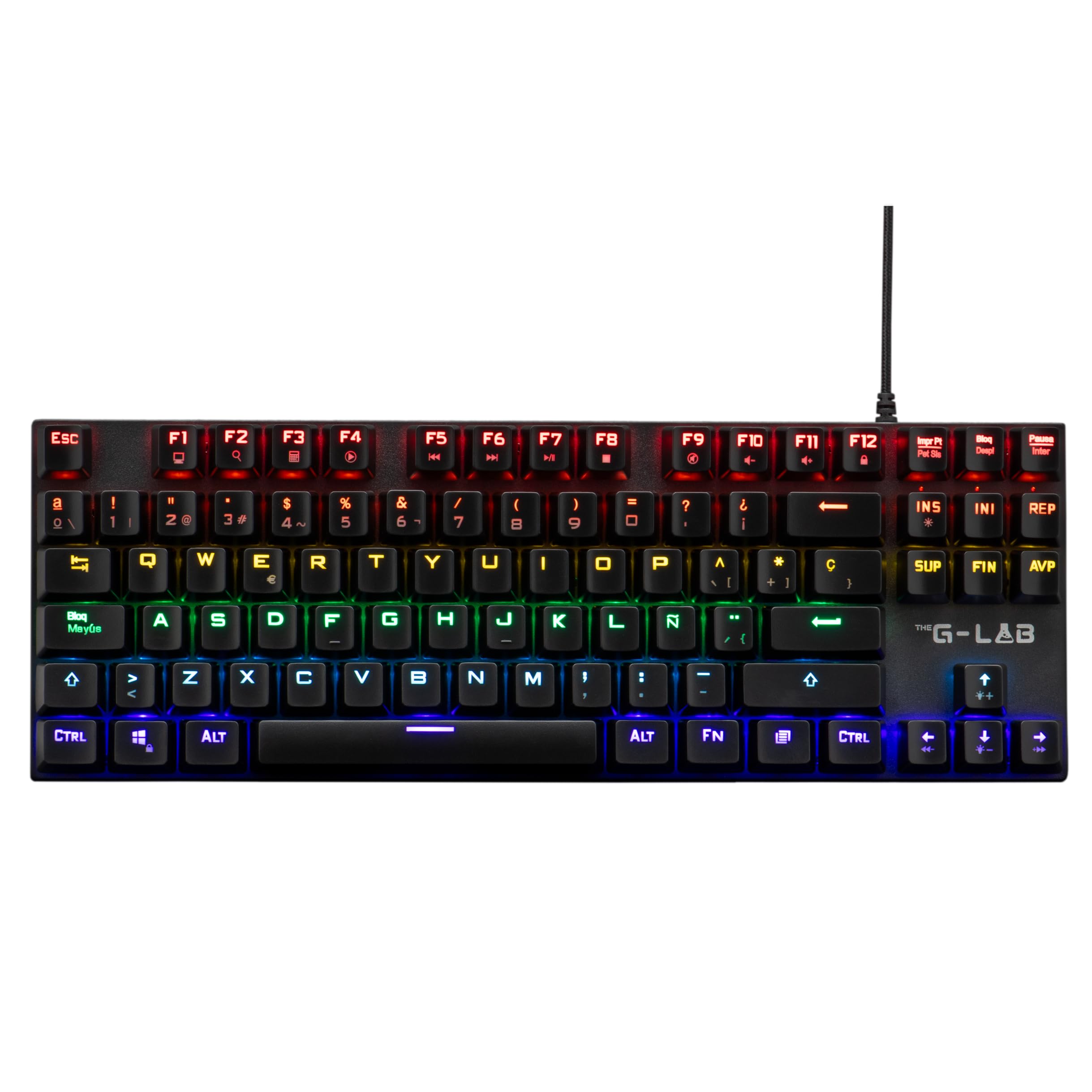 The G-Lab - Keyz Mercury TKL Teclado Mecánico Gaming USB - Formato TKL, Layout Español, RGB LED...