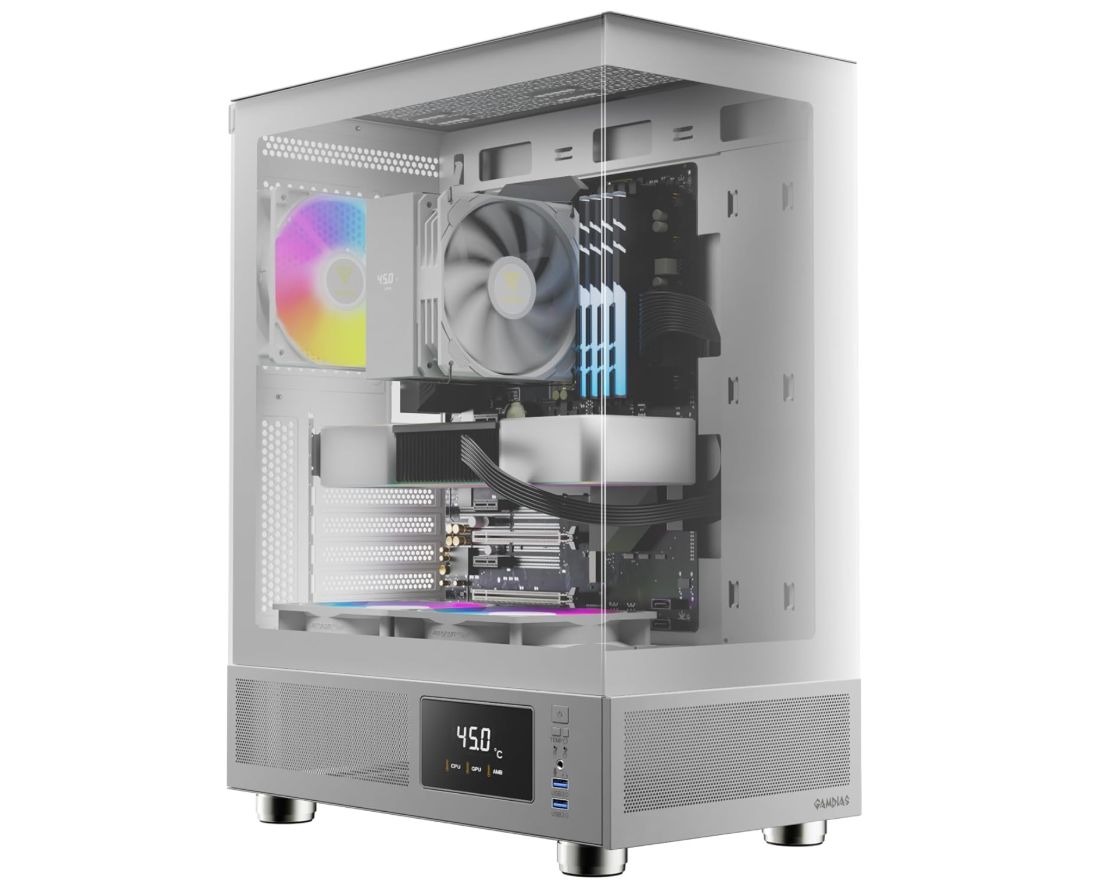 GAMDIAS Atlas E1 WH Gaming: Torre Media con Funda y Monitor Periférico, 50% de Descuento